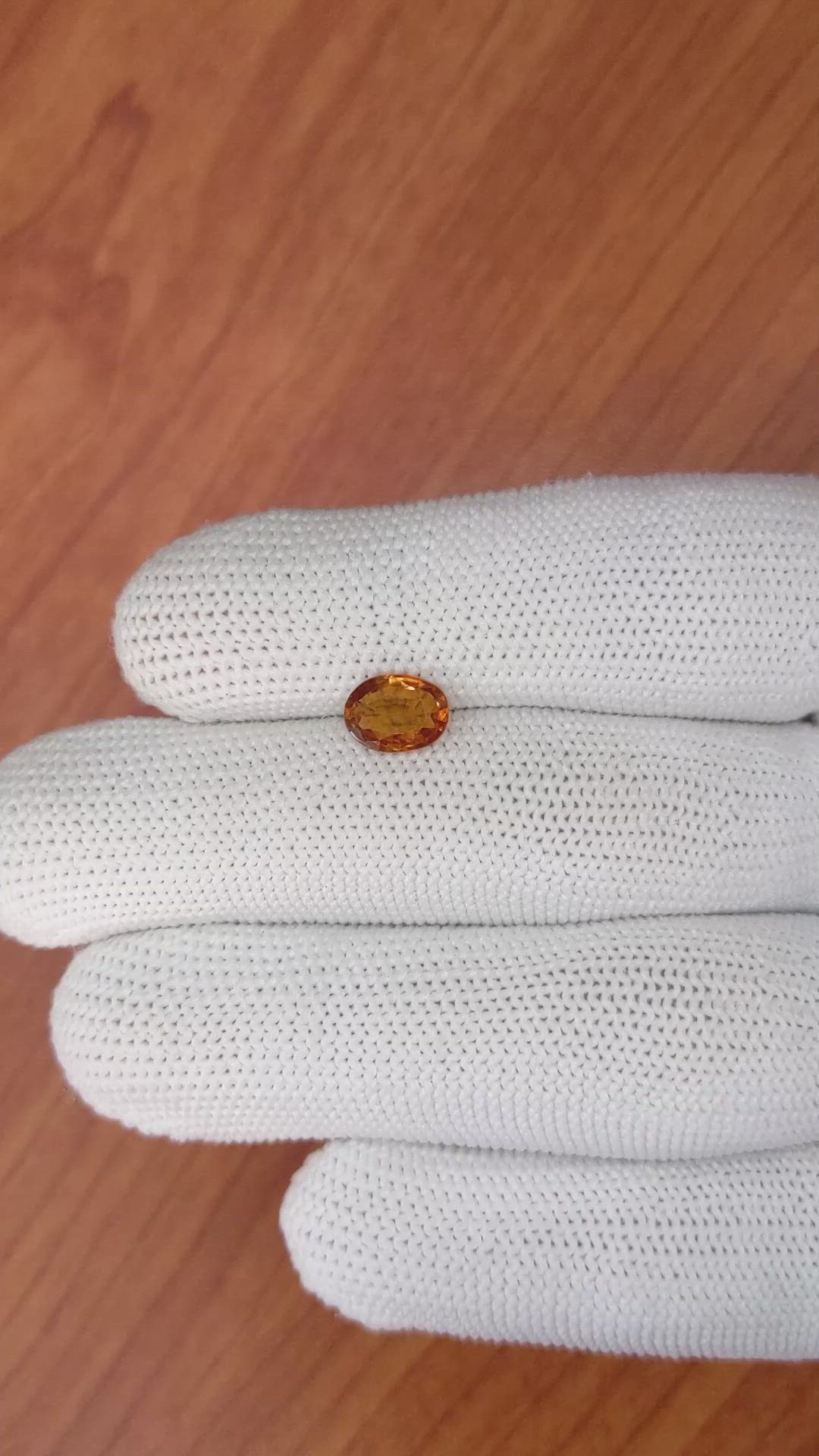 1.33 Ct. Orange Hessonite Garnet from Madagascar Size Video
