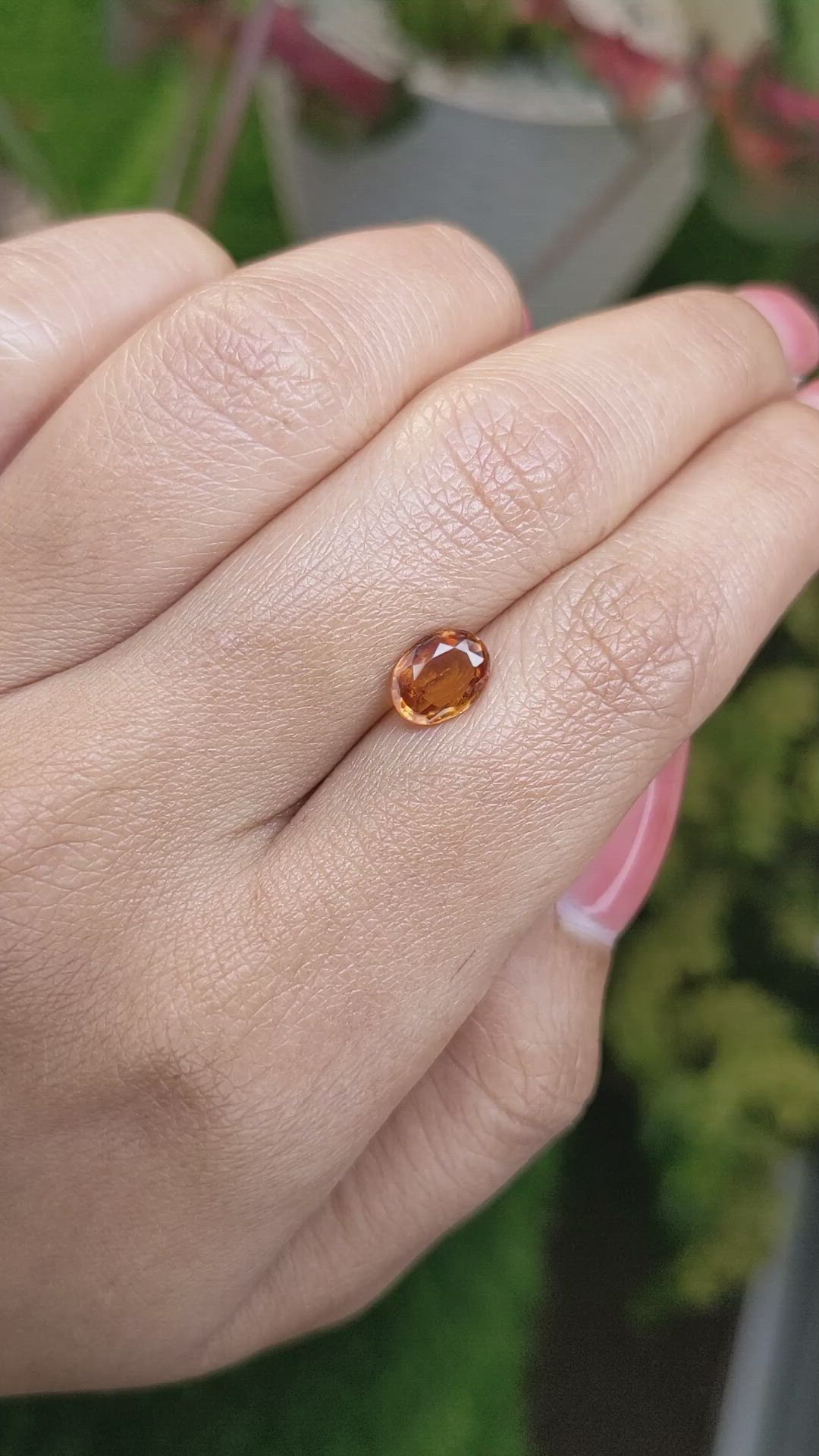 1.33 Ct. Orange Hessonite Garnet from Madagascar Size Video