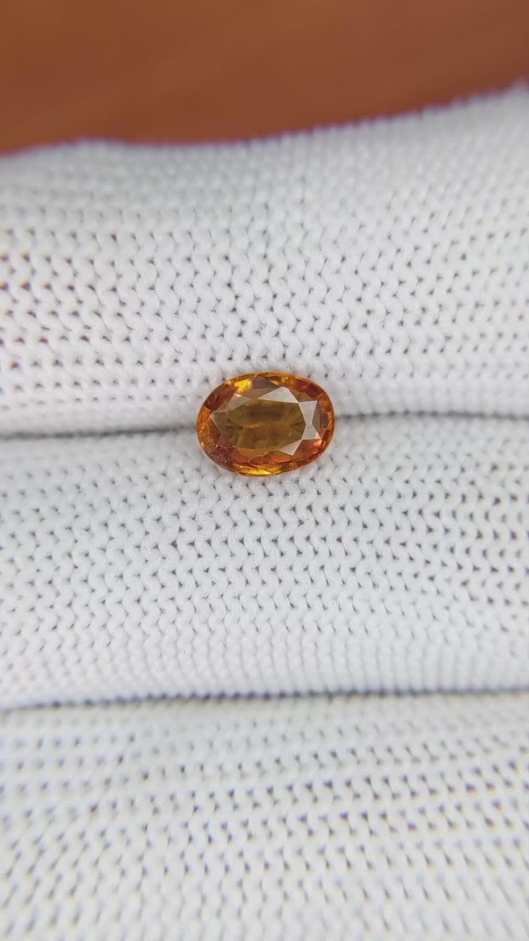 1.33 Ct. Orange Hessonite Garnet from Madagascar Size Video