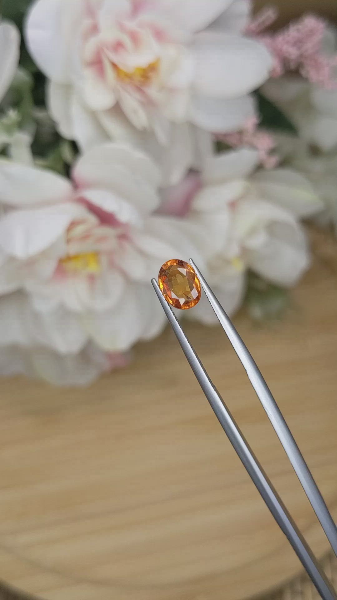 1.33 Ct. Orange Hessonite Garnet from Madagascar Size Video