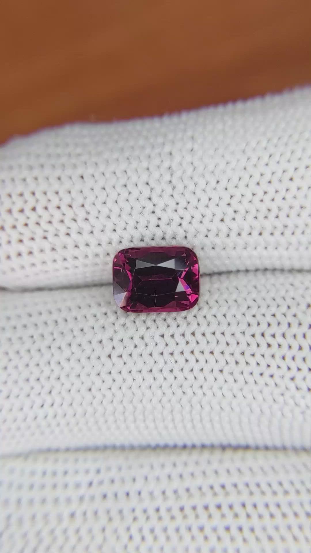 2.67 Ct. Pinkish Purple Rhodolite Garnet from Madagascar Size Video