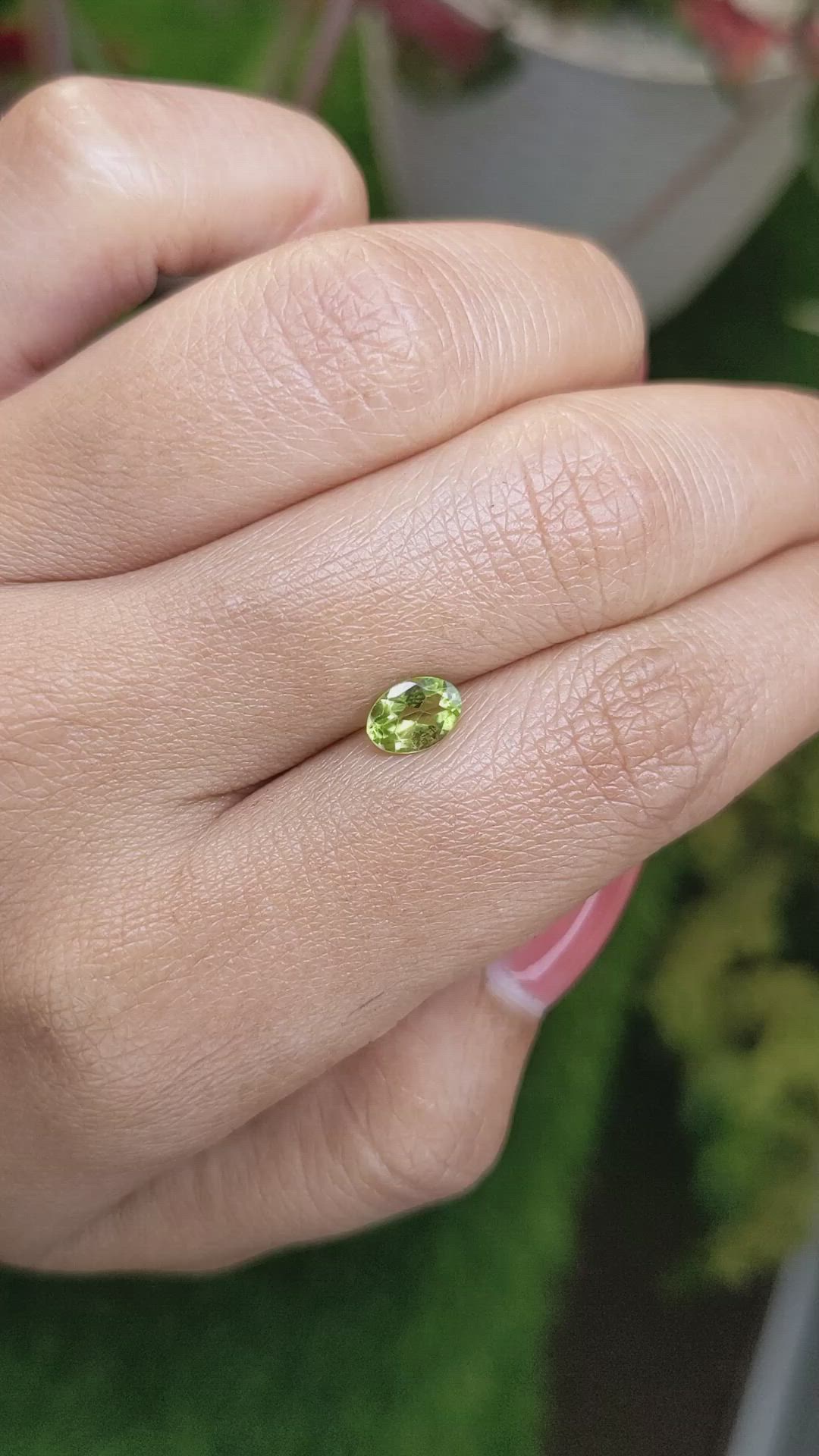 0.73 Ct. Yellowish Green Peridot from Pakistan Size Video