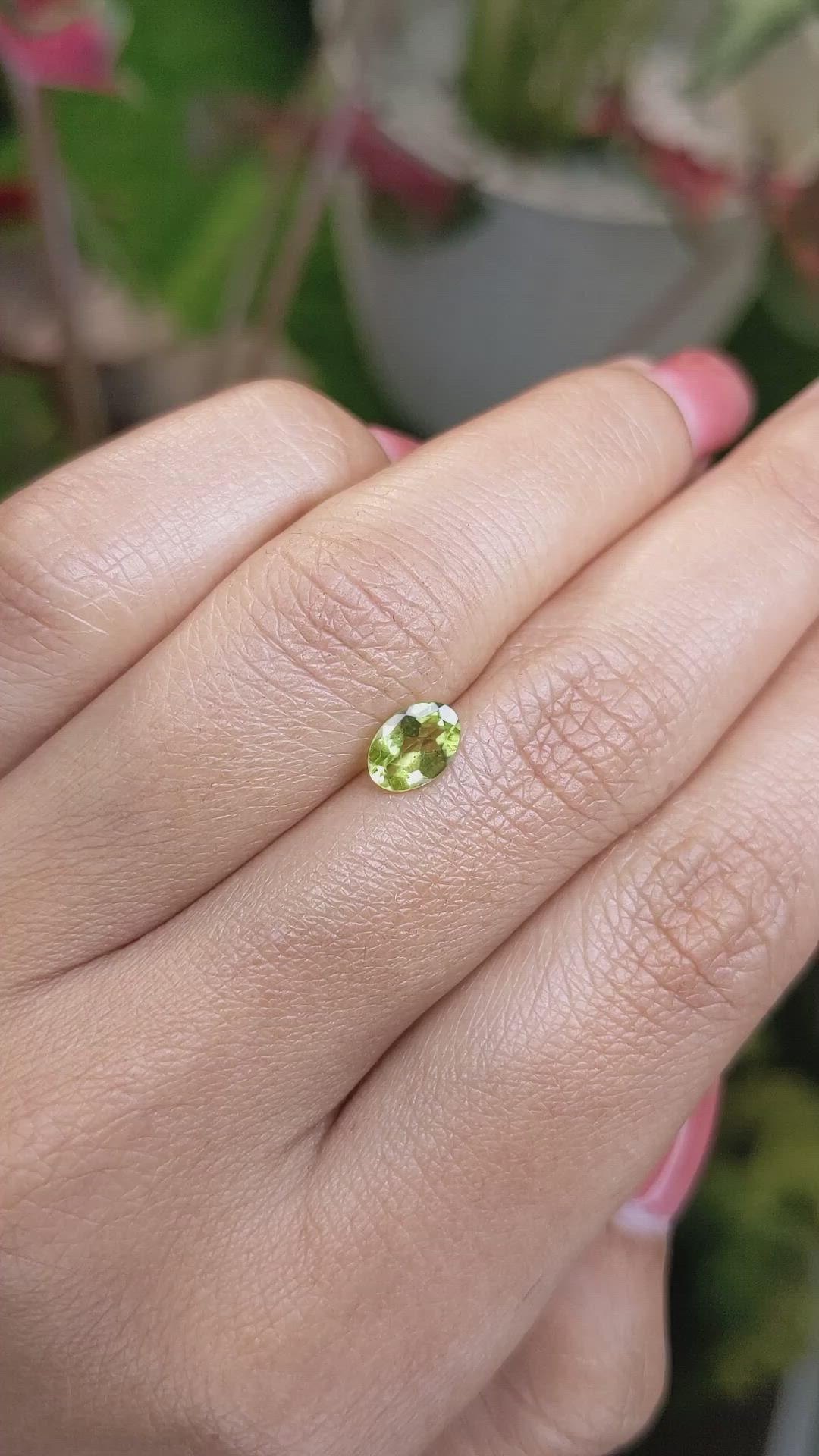 0.73 Ct. Yellowish Green Peridot from Pakistan Size Video
