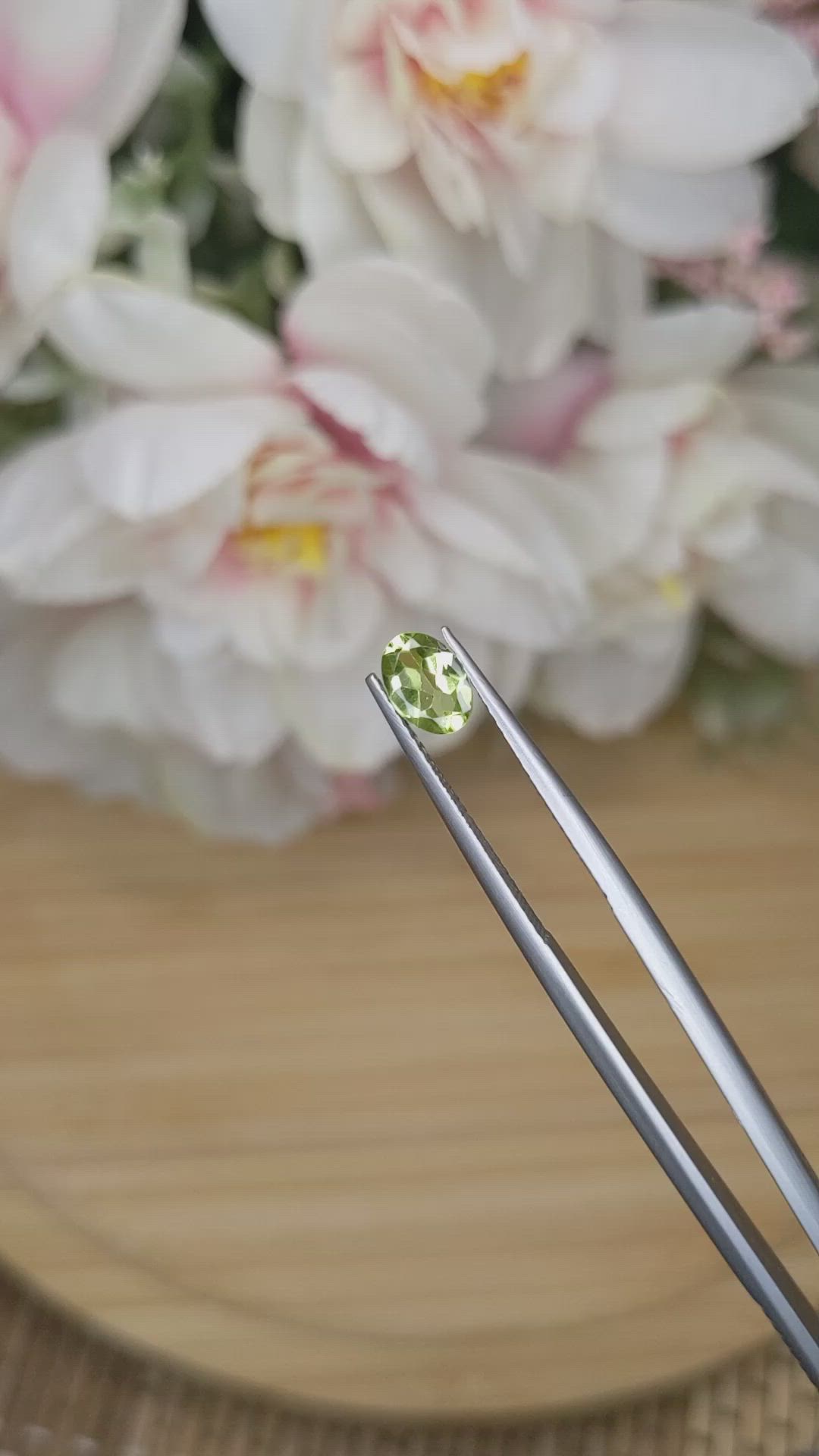 0.73 Ct. Yellowish Green Peridot from Pakistan Size Video