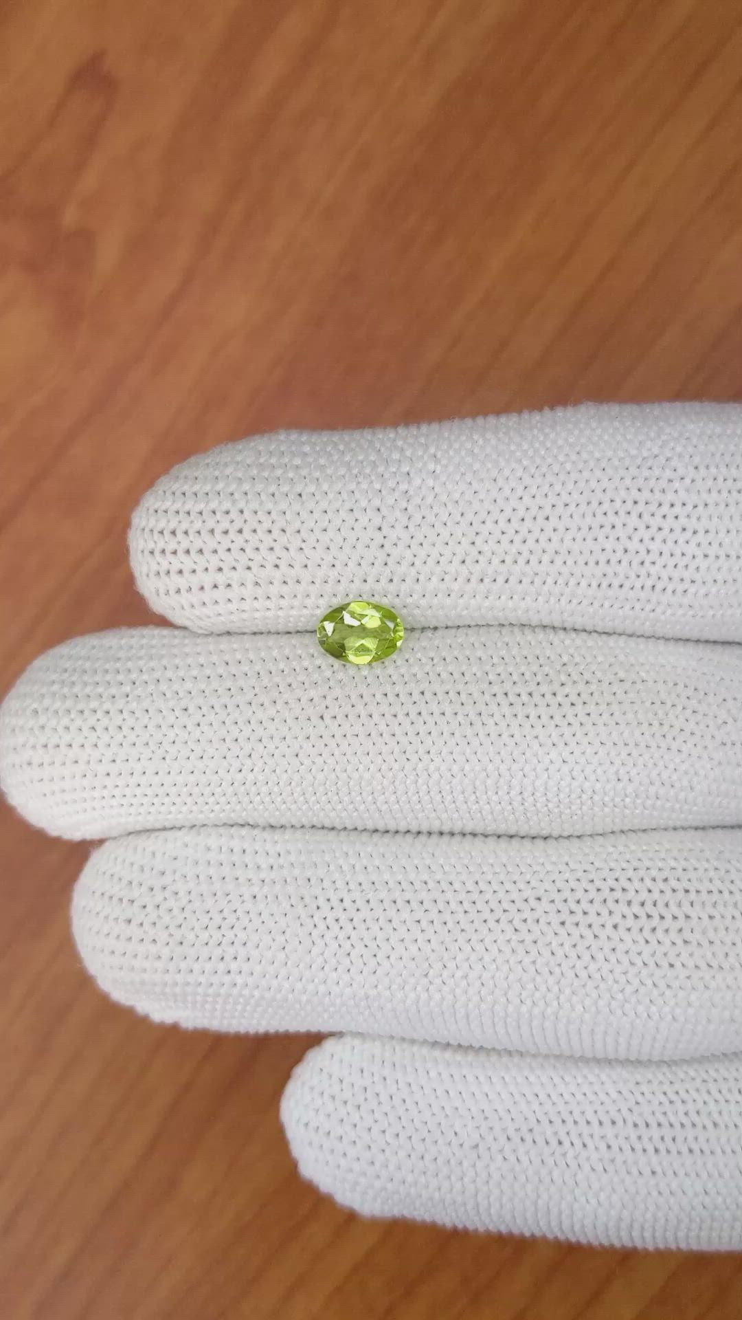 0.73 Ct. Yellowish Green Peridot from Pakistan Size Video