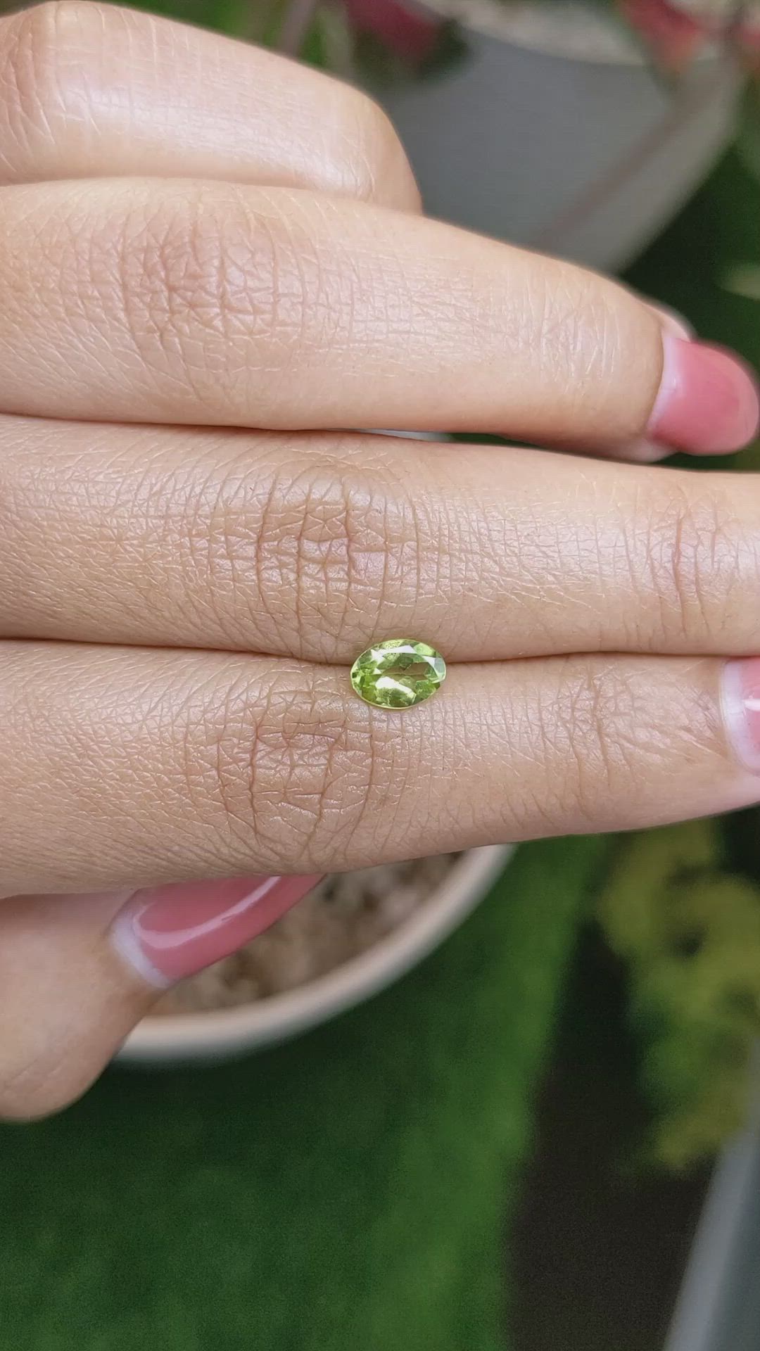 0.73 Ct. Yellowish Green Peridot from Pakistan Size Video