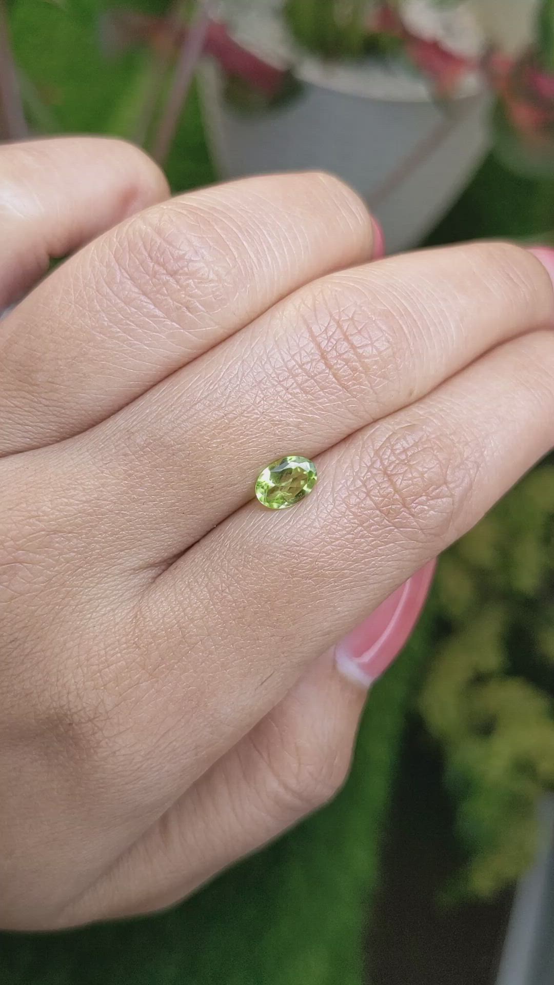0.78 Ct. Yellowish Green Peridot from Pakistan Size Video