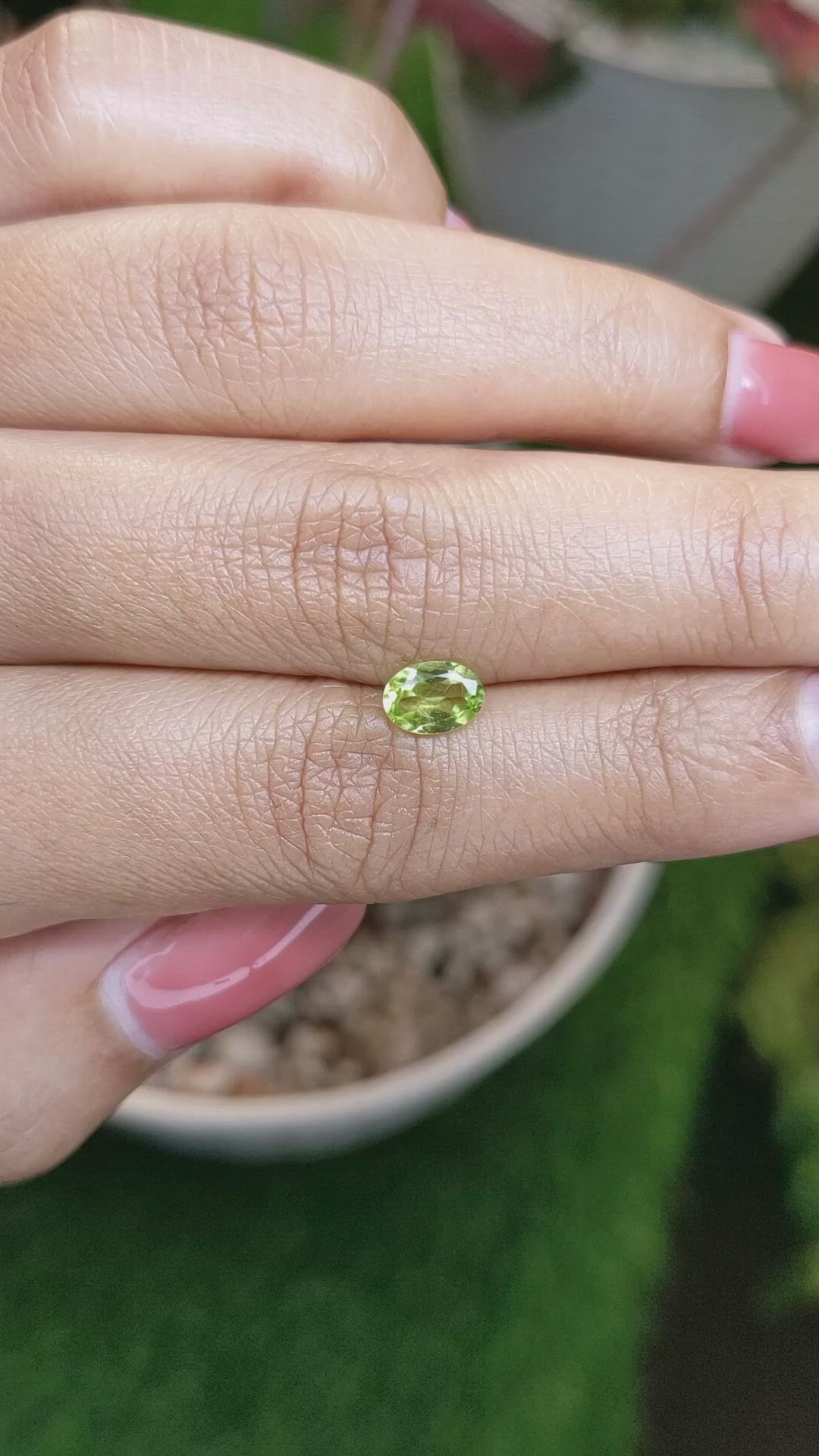 0.78 Ct. Yellowish Green Peridot from Pakistan Size Video