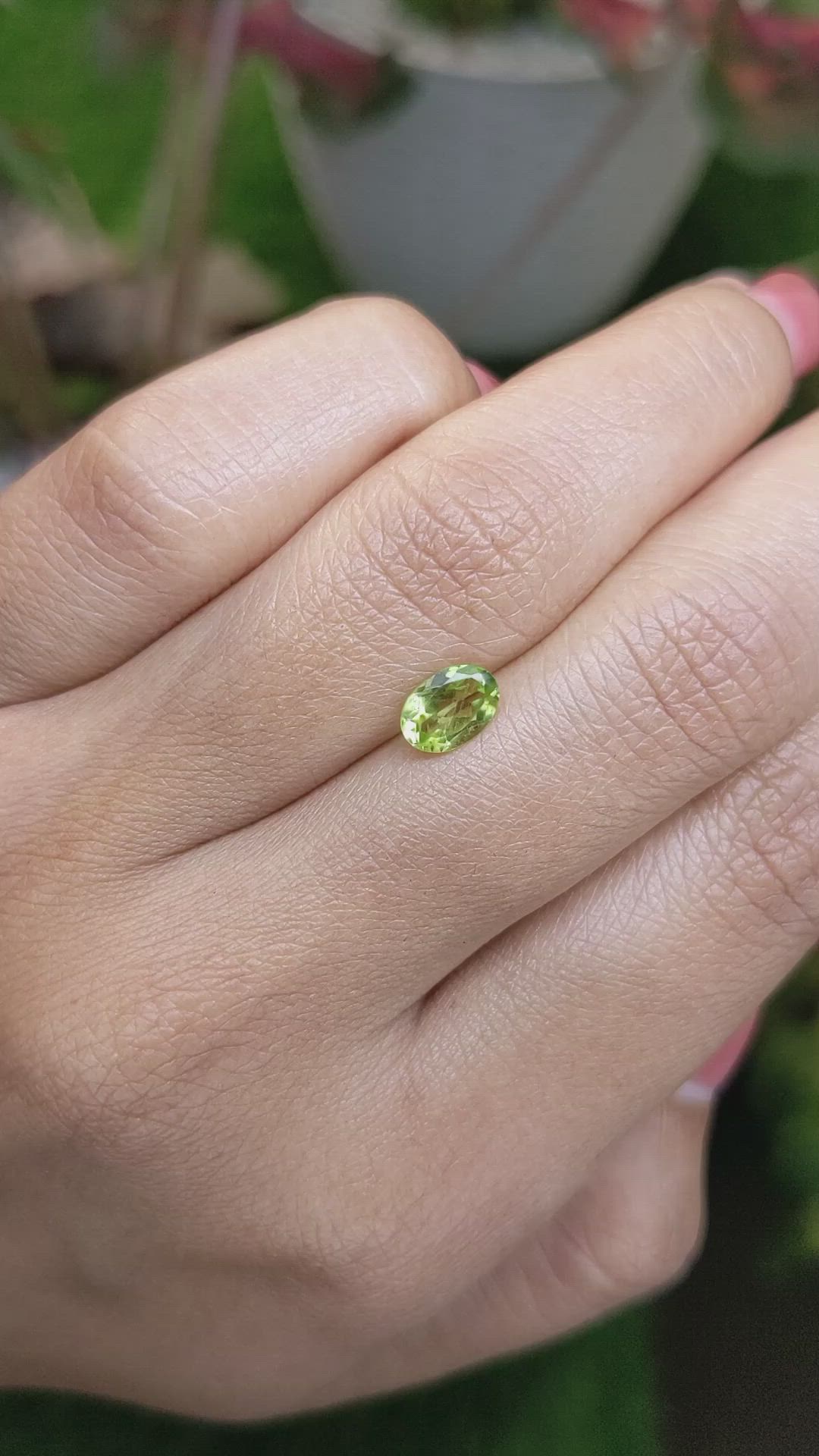 0.78 Ct. Yellowish Green Peridot from Pakistan Size Video