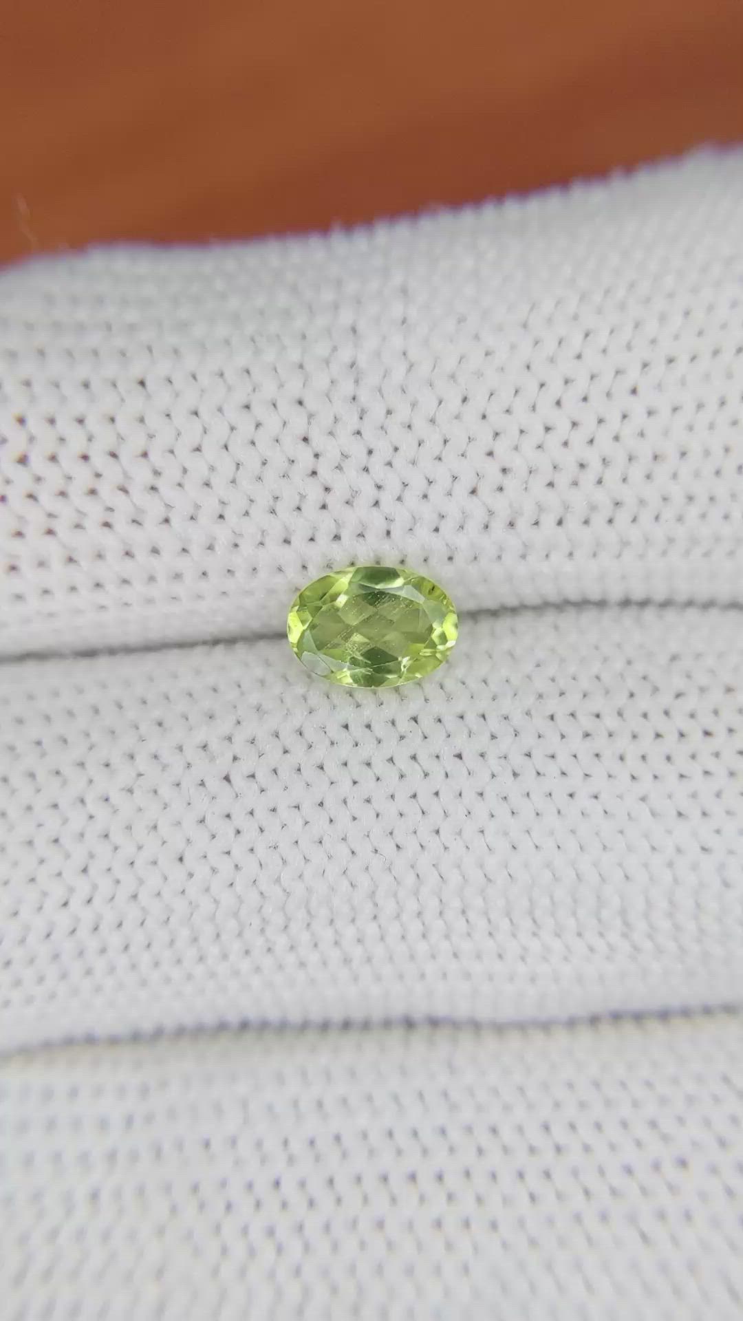 0.78 Ct. Yellowish Green Peridot from Pakistan Size Video