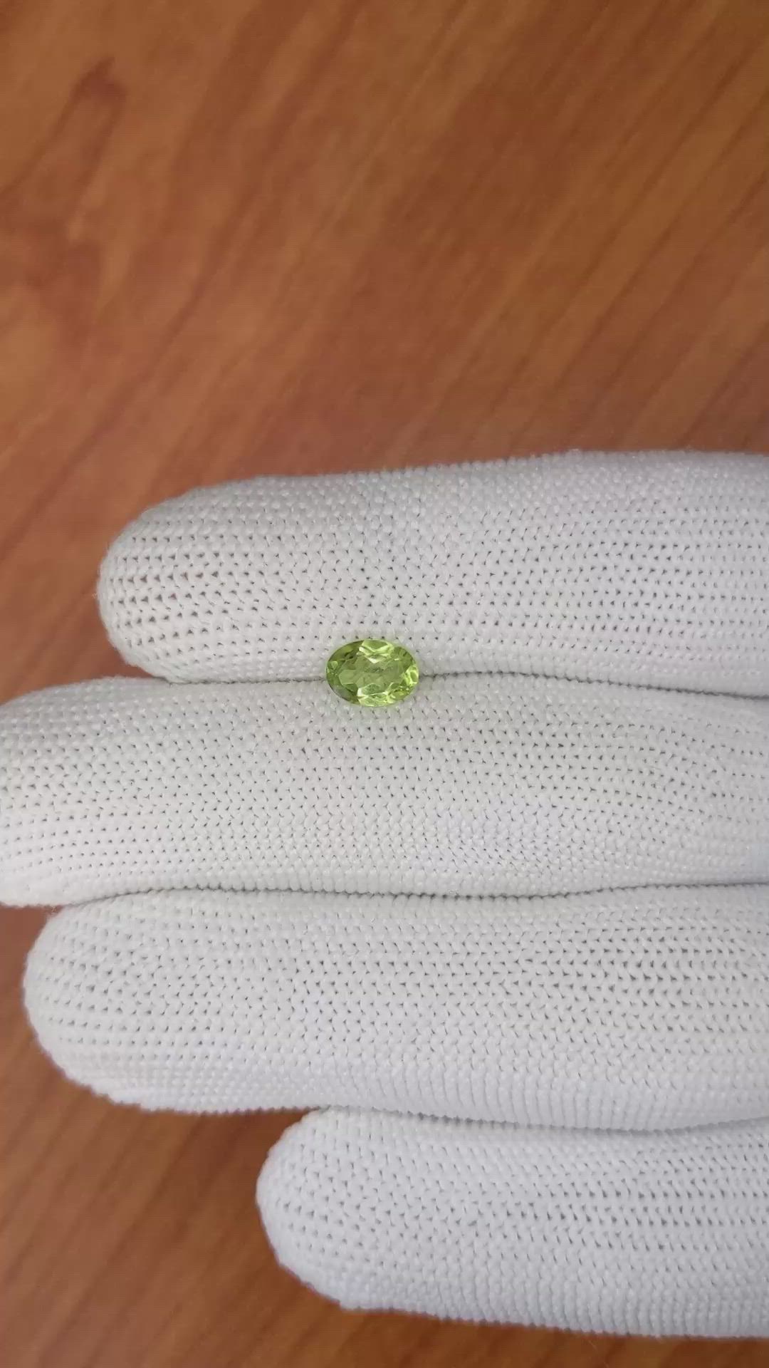 0.78 Ct. Yellowish Green Peridot from Pakistan Size Video