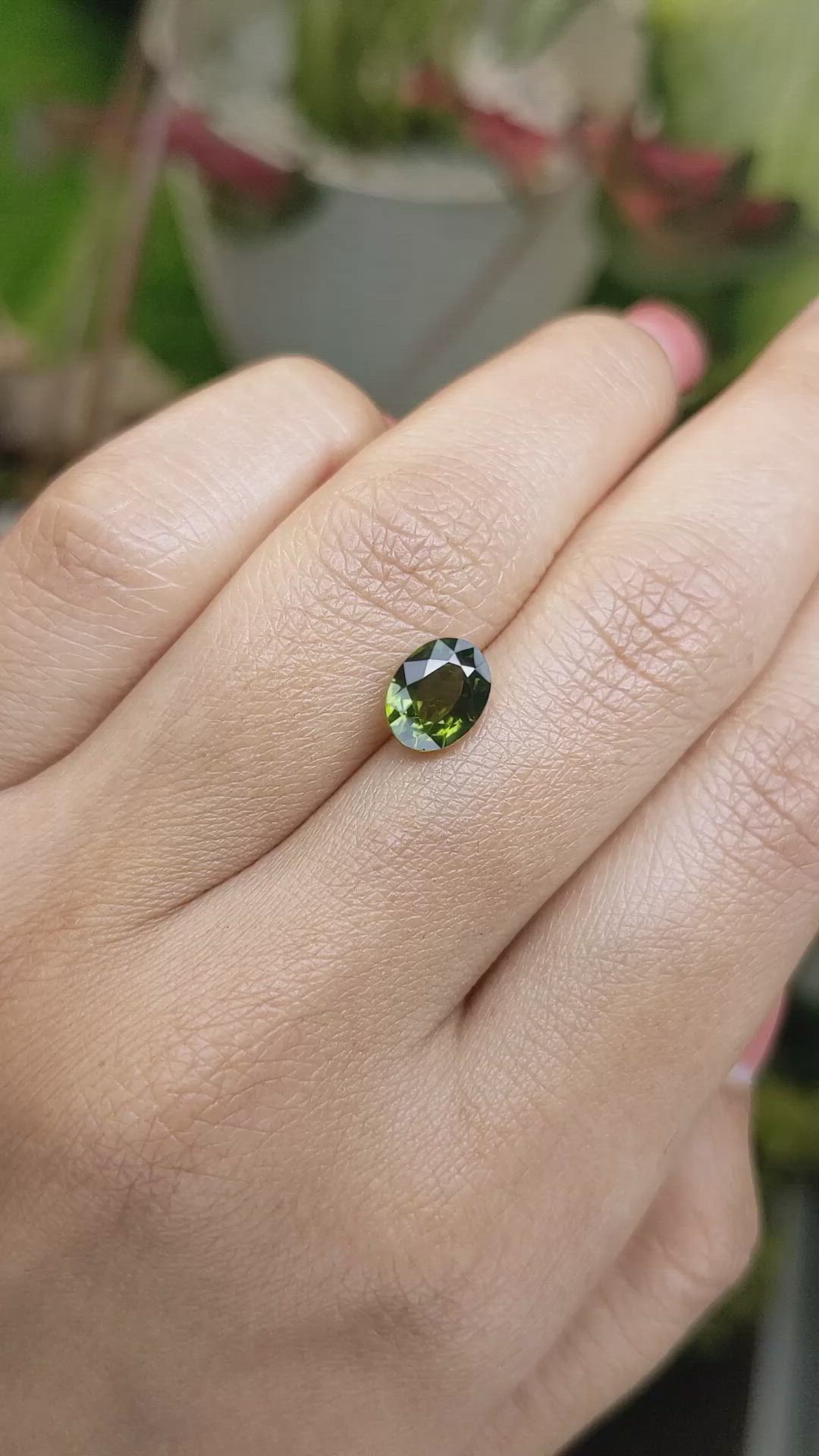 2.03 Ct. Green Tourmaline from Ceylon (Sri Lanka) Size Video