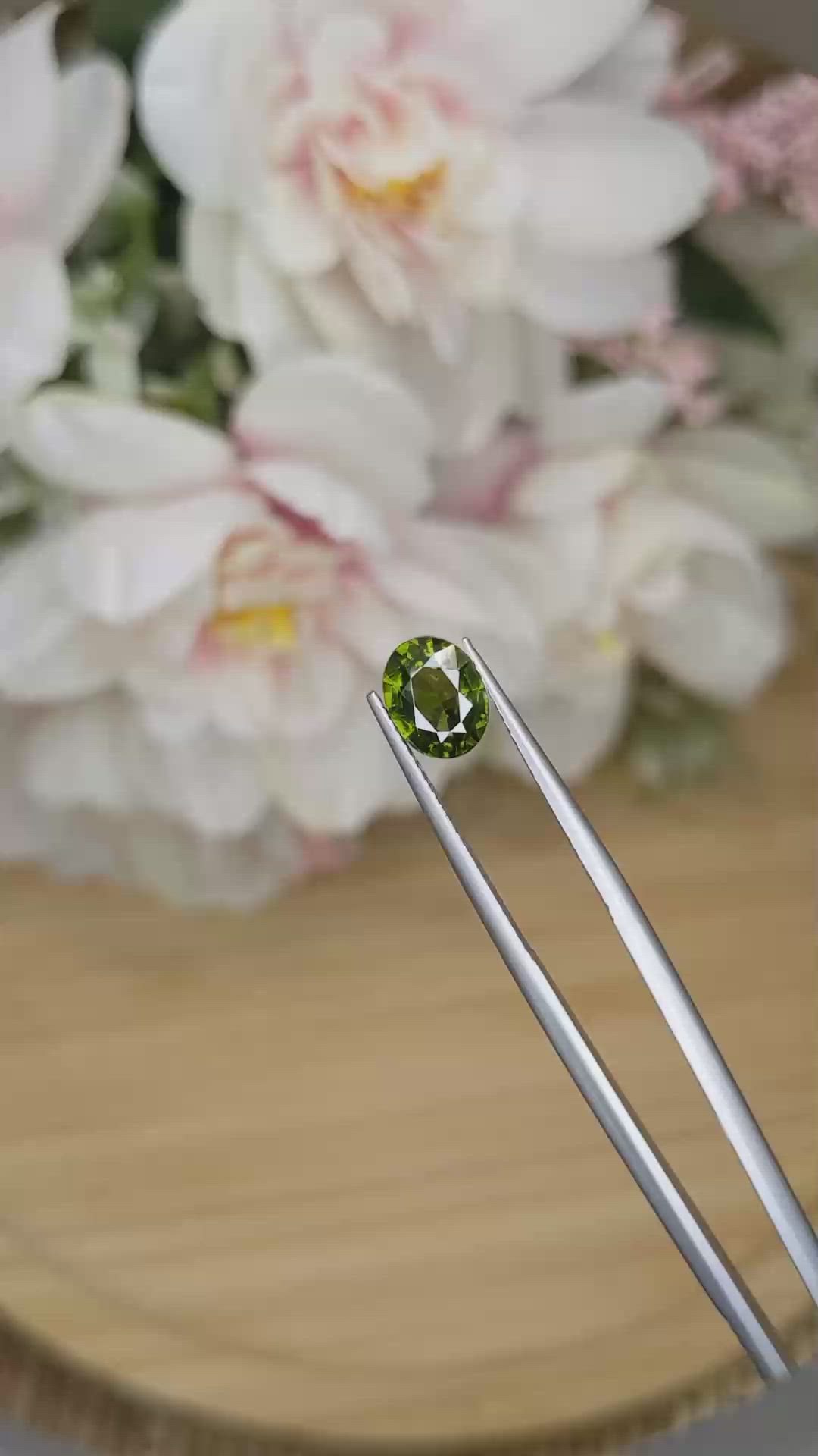 2.03 Ct. Green Tourmaline from Ceylon (Sri Lanka) Size Video