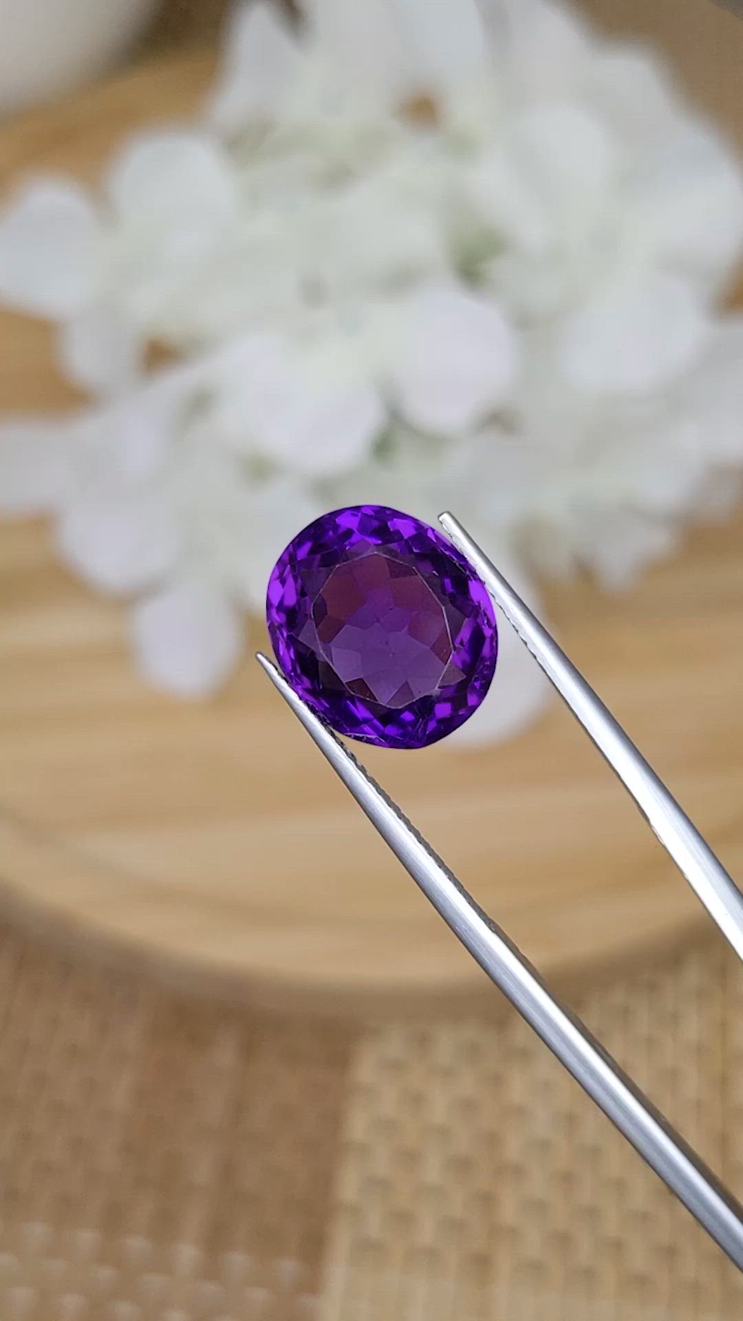 7.26 Ct. Purple Amethyst from Ceylon (Sri Lanka) Size Video