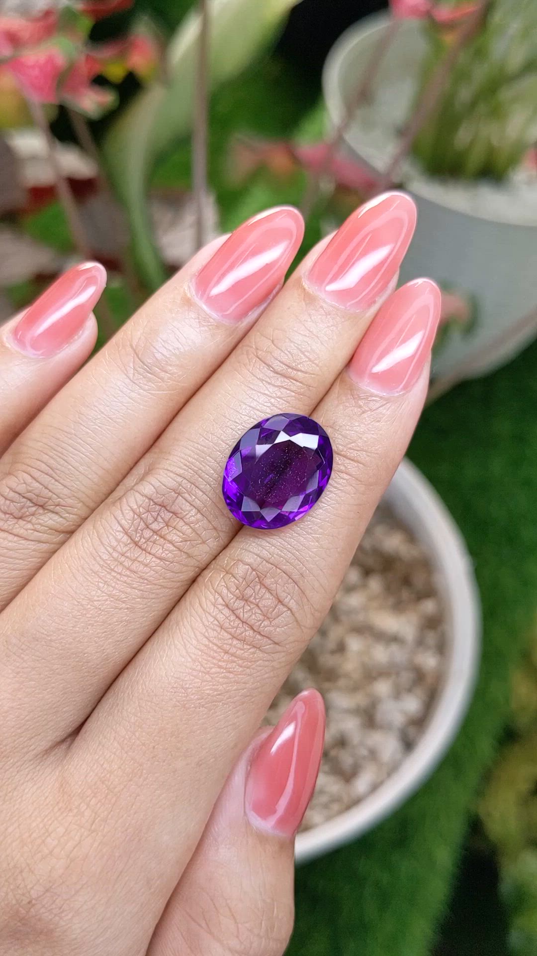 9.33 Ct. Purple Amethyst from Ceylon (Sri Lanka) Size Video
