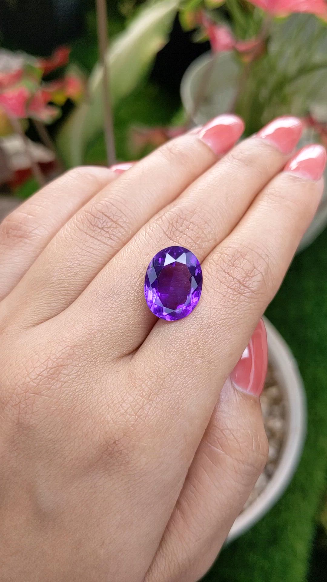 8.96 Ct. Purple Amethyst from Ceylon (Sri Lanka) Size Video