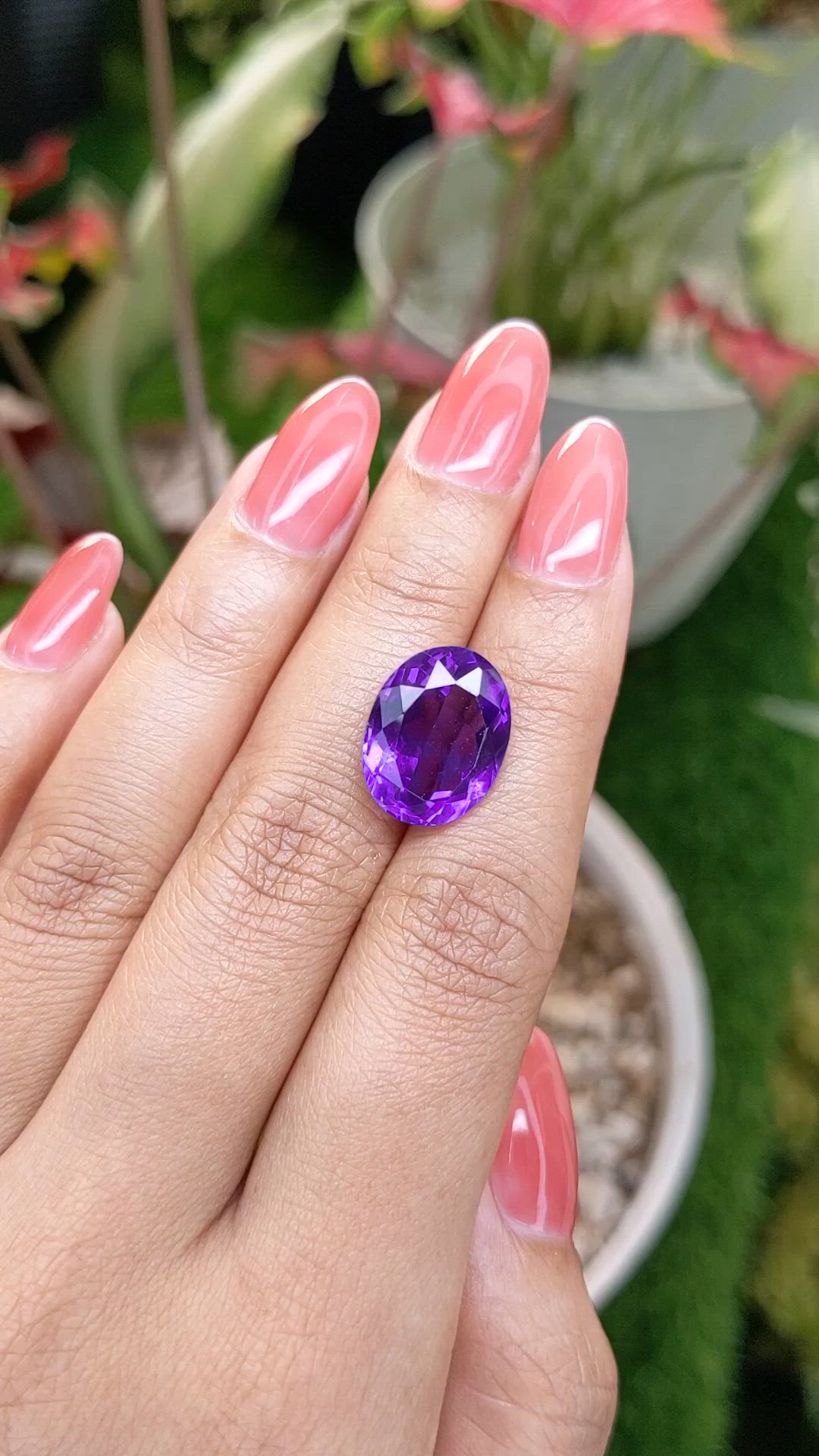 8.96 Ct. Purple Amethyst from Ceylon (Sri Lanka) Size Video