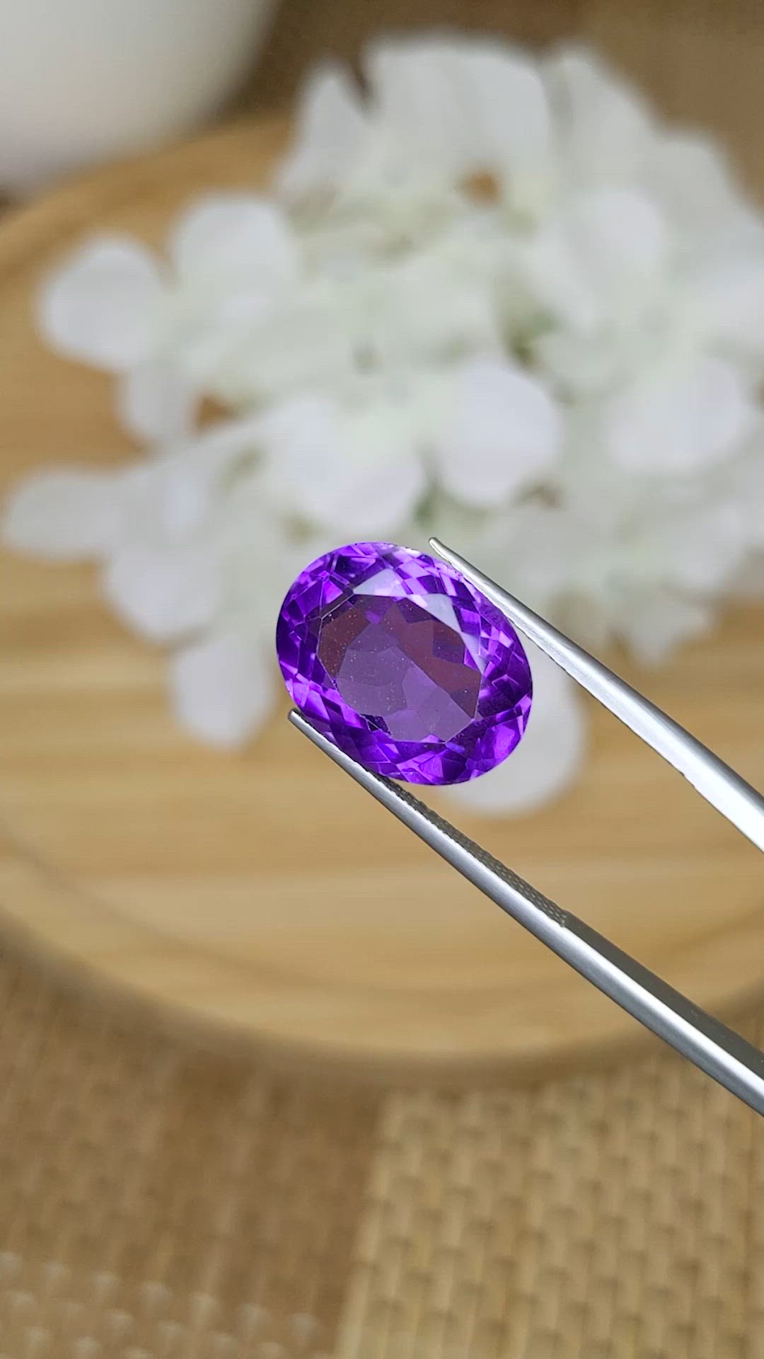 8.96 Ct. Purple Amethyst from Ceylon (Sri Lanka) Size Video
