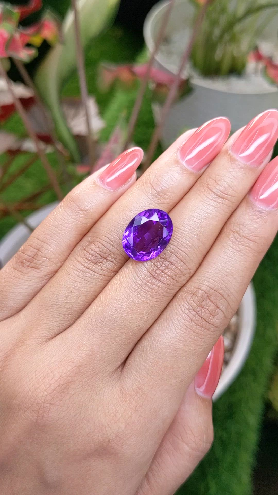 8.96 Ct. Purple Amethyst from Ceylon (Sri Lanka) Size Video