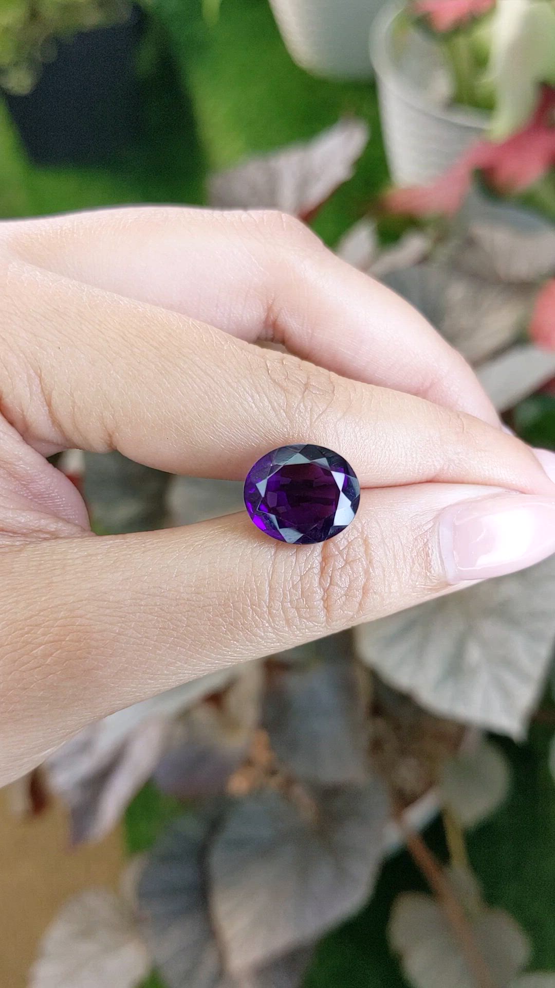 7.76 Ct. Purple Amethyst from Ceylon (Sri Lanka) Size Video