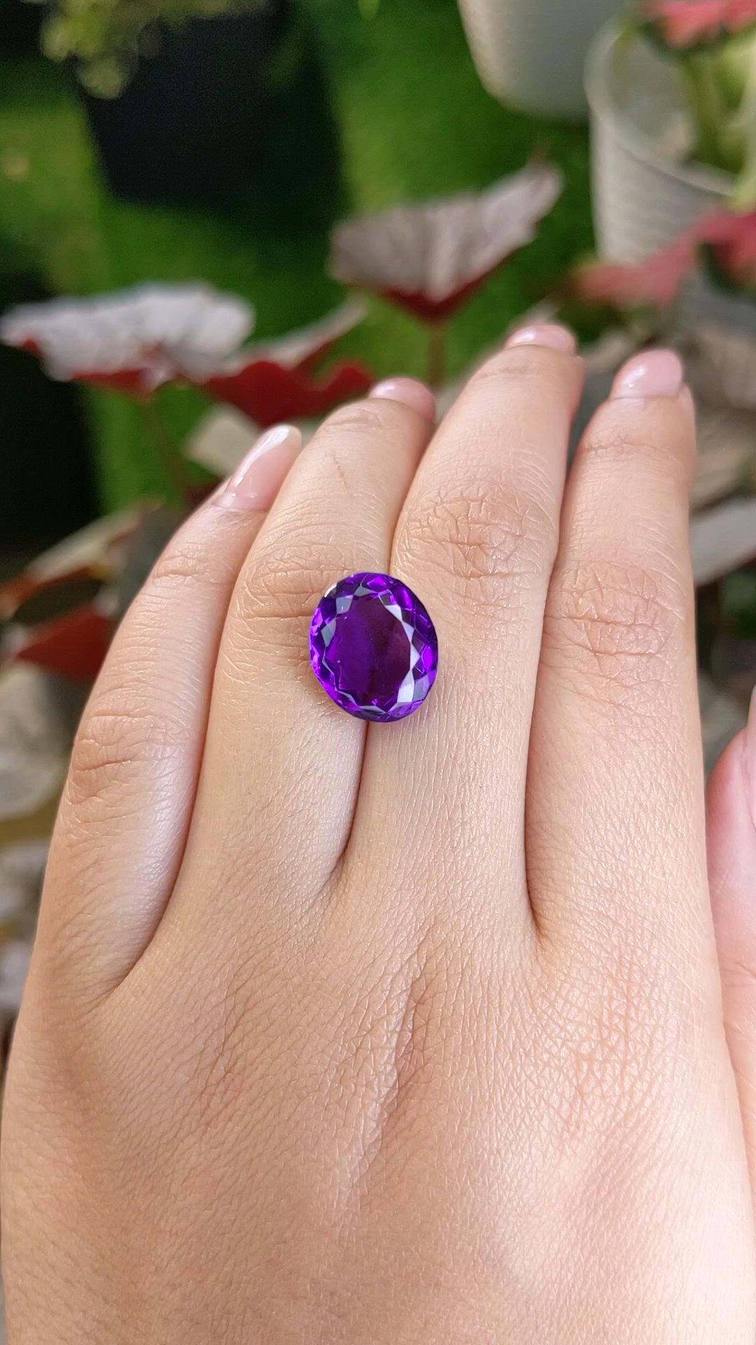 7.74 Ct. Purple Amethyst from Ceylon (Sri Lanka) Size Video