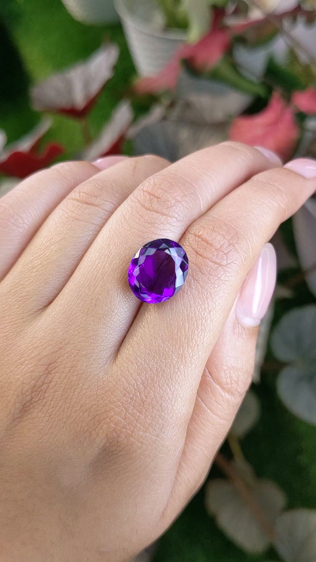 7.74 Ct. Purple Amethyst from Ceylon (Sri Lanka) Size Video