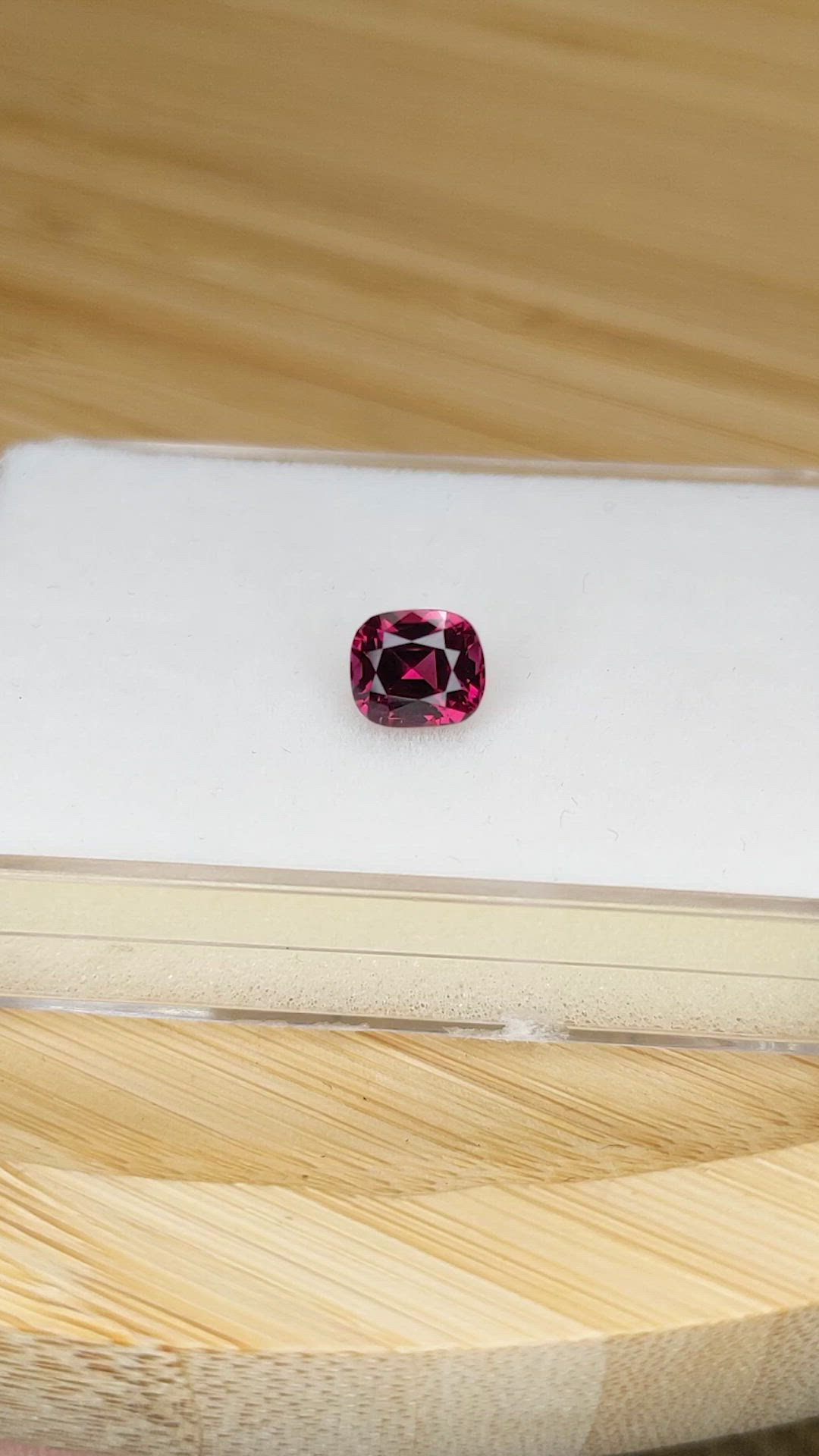 1.92 Ct. Purplish Red Rhodolite Garnet from Ceylon (Sri Lanka) Size Video