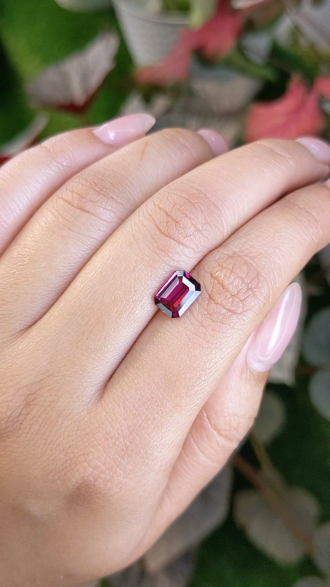 2.23 Ct. Purplish Pink Rhodolite Garnet from Ceylon (Sri Lanka) Size Video