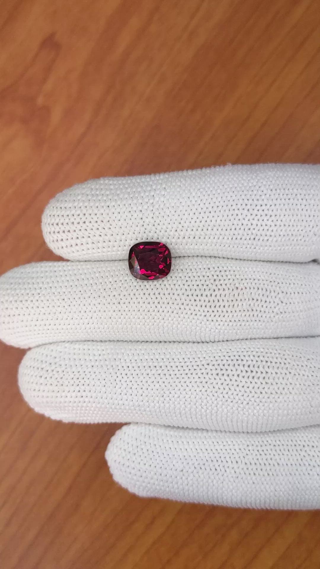 3.34 Ct. Red Garnet from Ceylon (Sri Lanka) Size Video