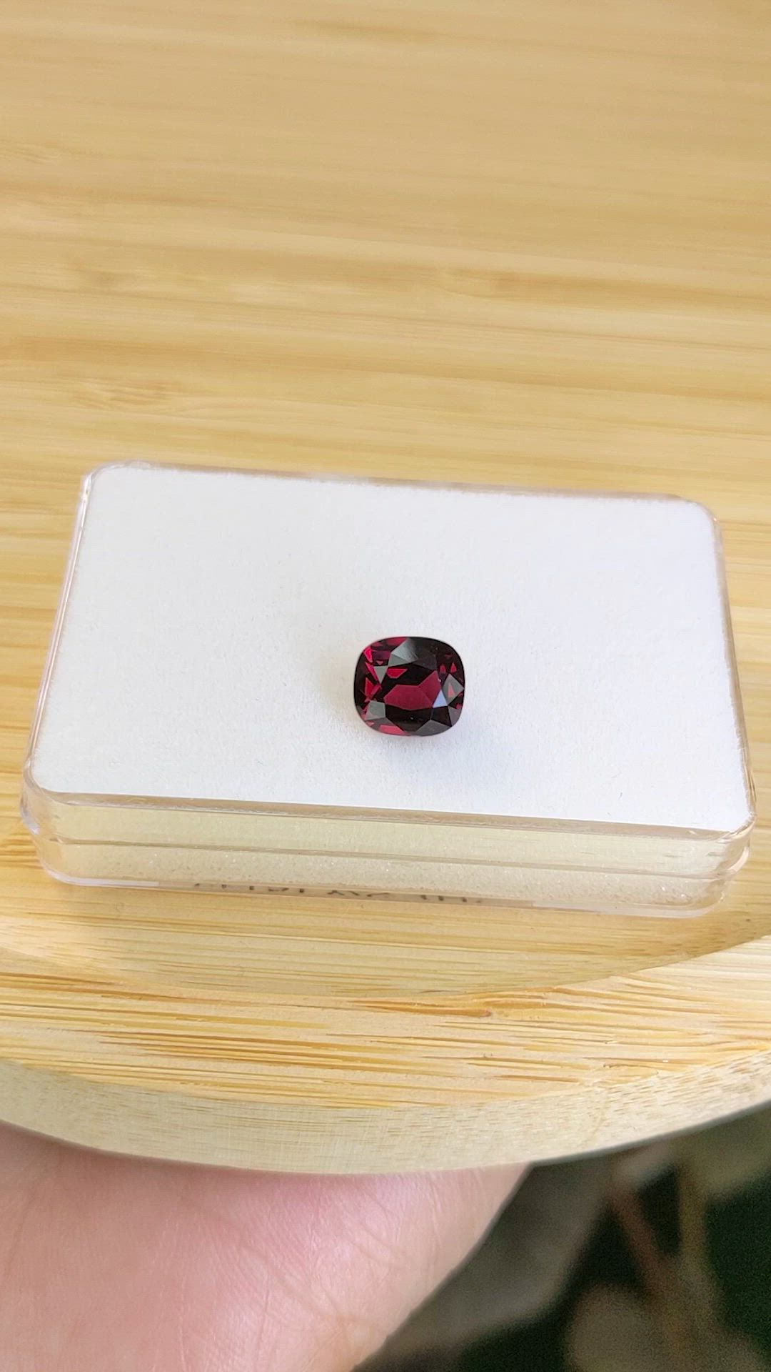 3.34 Ct. Red Garnet from Ceylon (Sri Lanka) Size Video