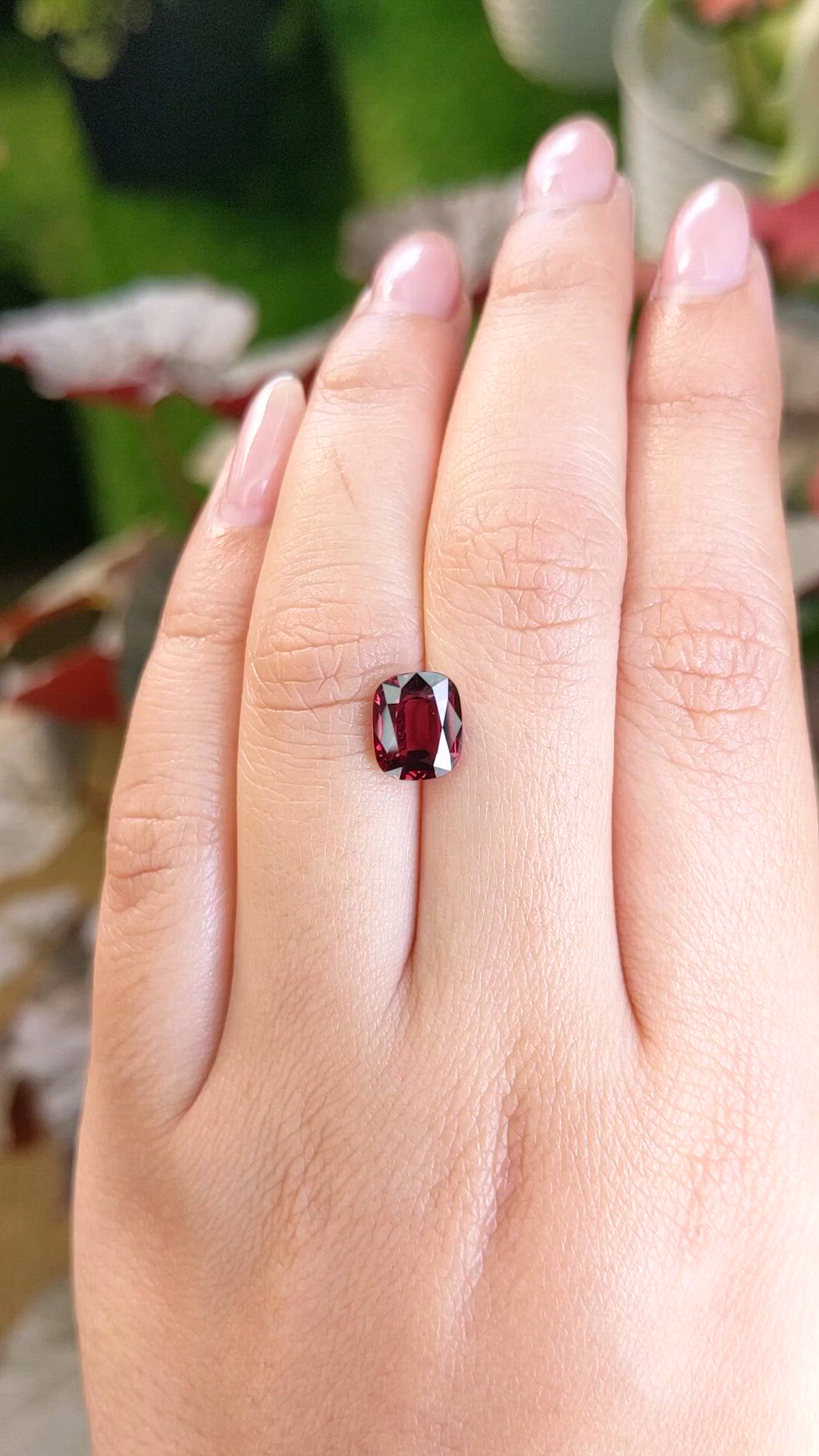 2.53 Ct. Red Garnet from Ceylon (Sri Lanka) Size Video