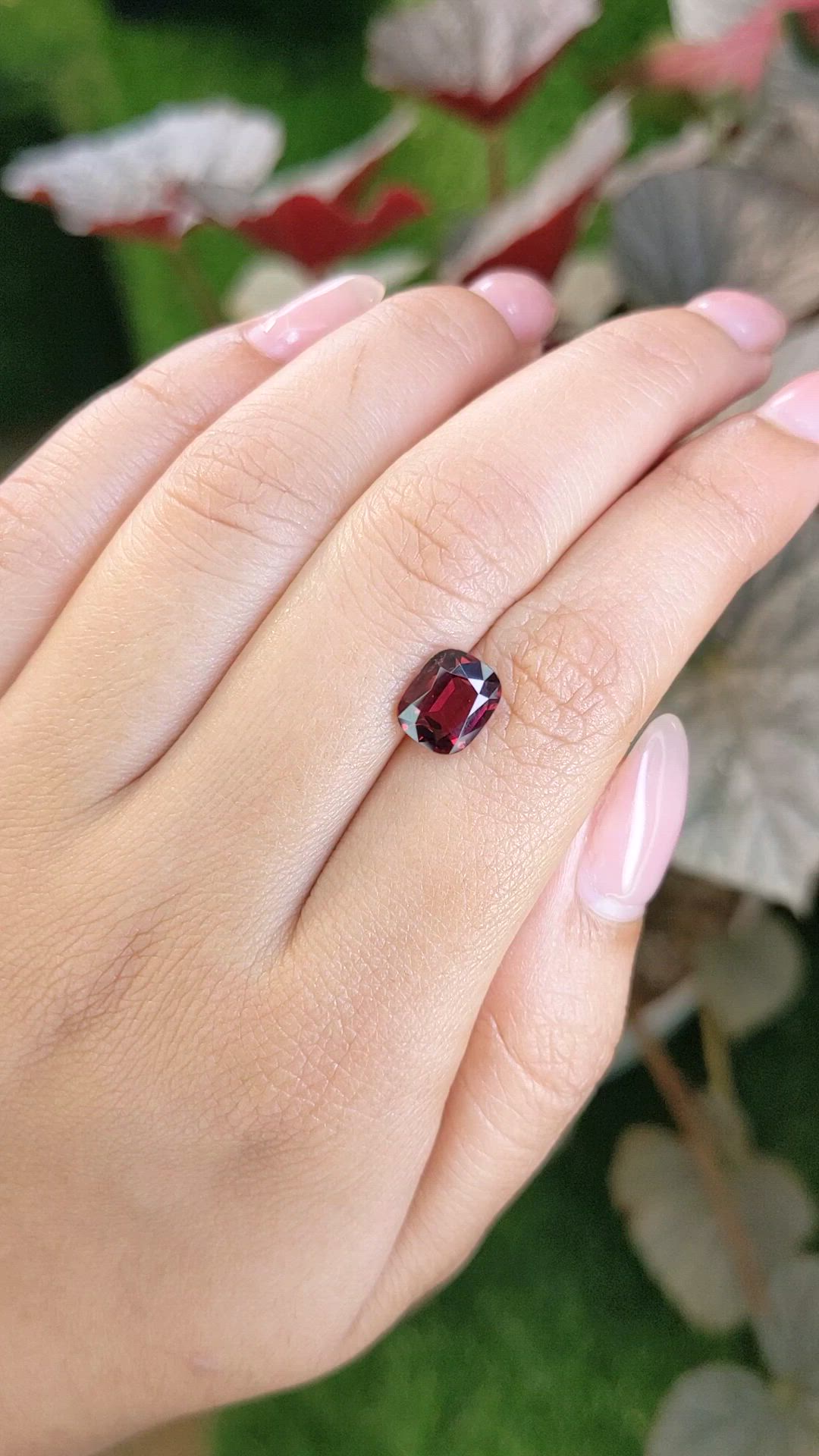 2.53 Ct. Red Garnet from Ceylon (Sri Lanka) Size Video