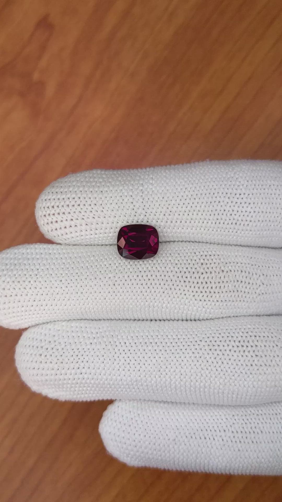 3.72 Ct. Purplish Red Garnet from Ceylon (Sri Lanka) Size Video