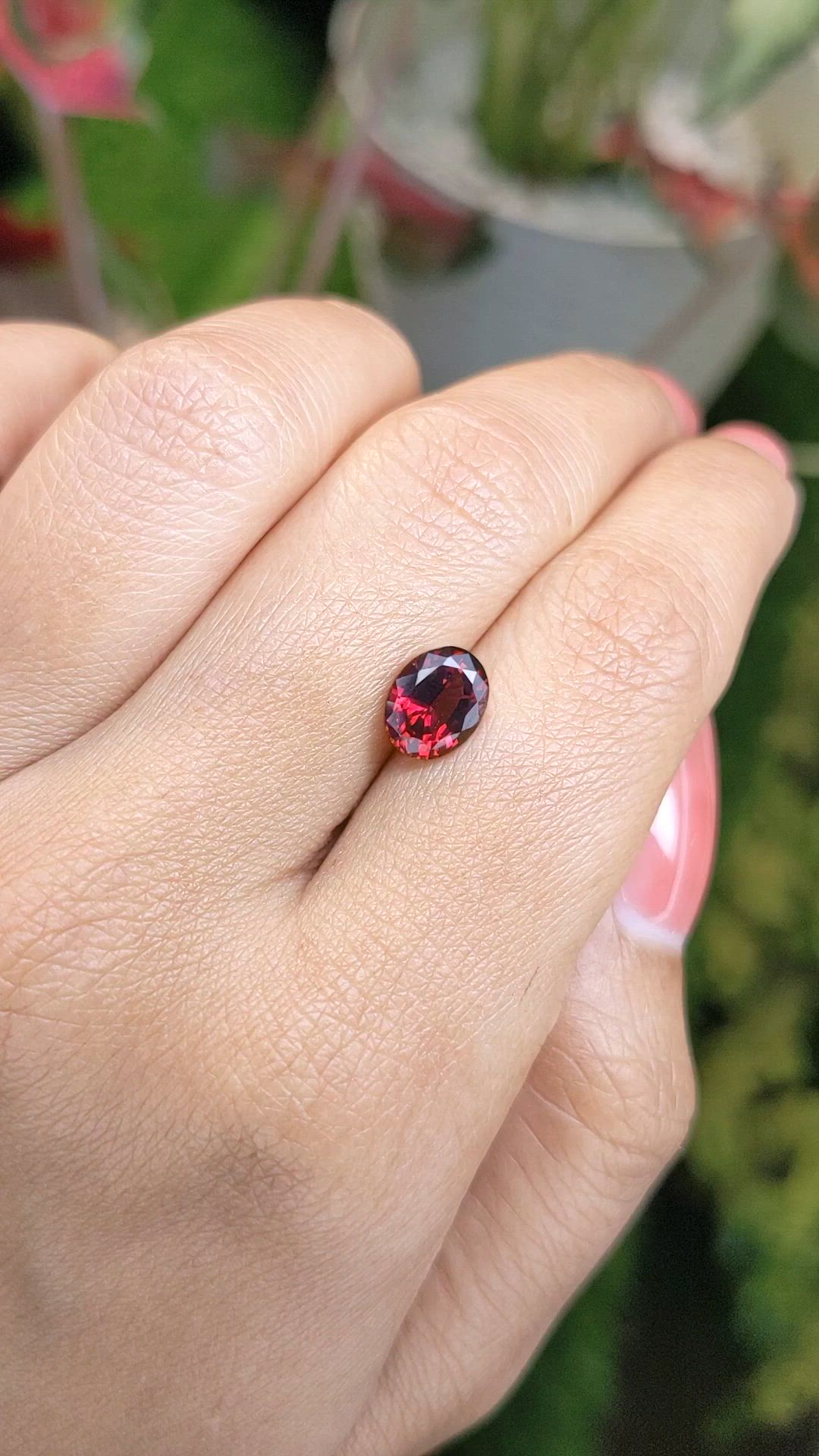 2.03 Ct. Red Garnet from Ceylon (Sri Lanka) Size Video