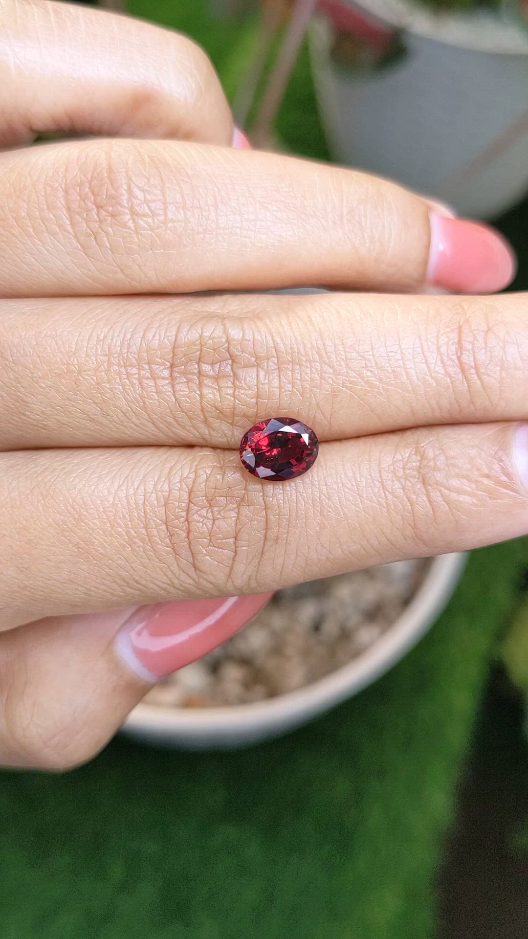 2.03 Ct. Red Garnet from Ceylon (Sri Lanka) Size Video