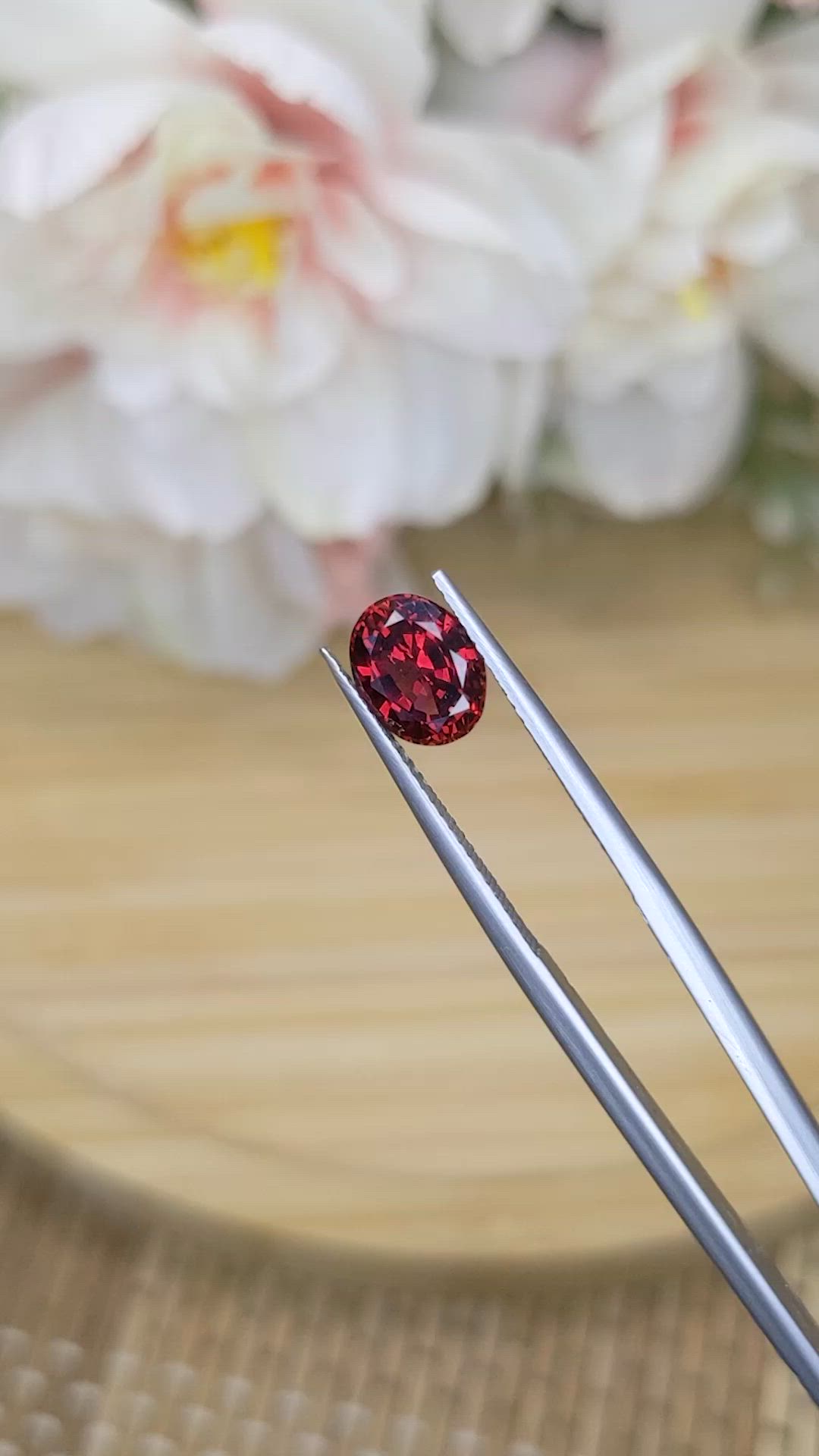 2.03 Ct. Red Garnet from Ceylon (Sri Lanka) Size Video