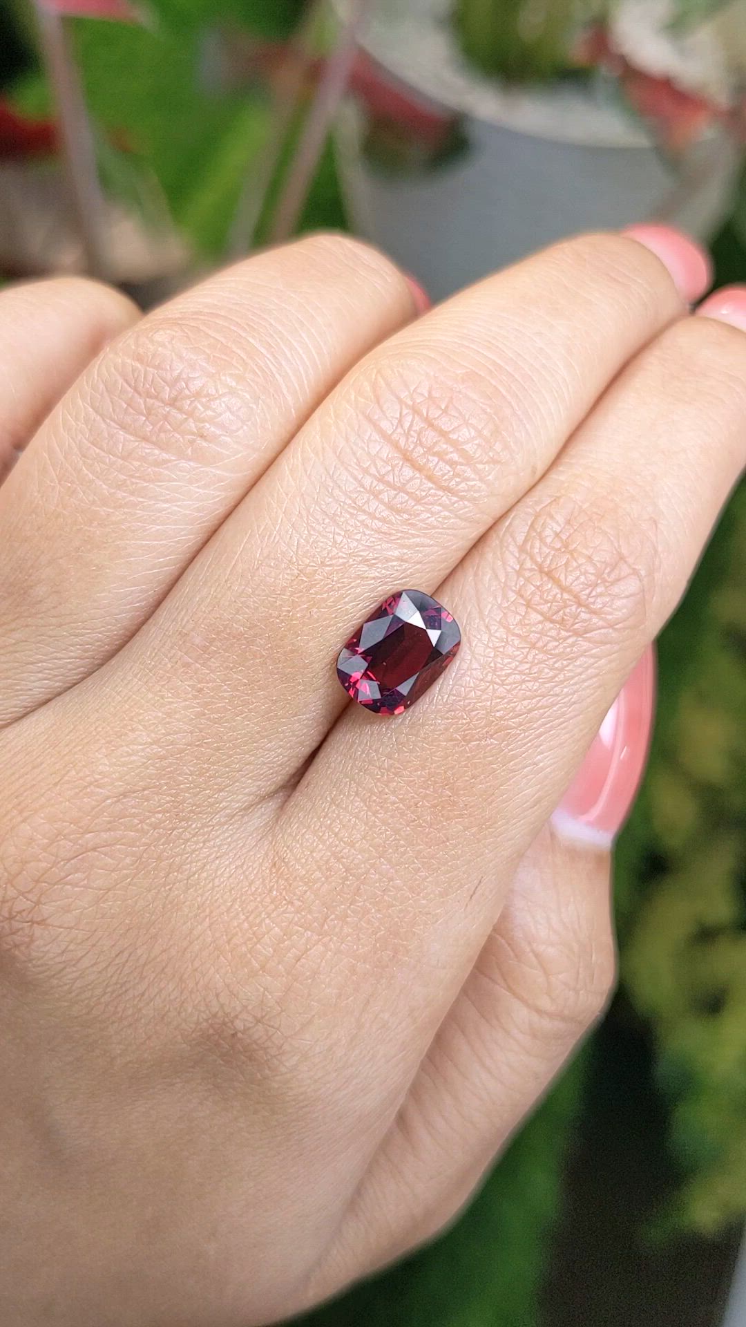 3.23 Ct. Red Garnet from Ceylon (Sri Lanka) Size Video