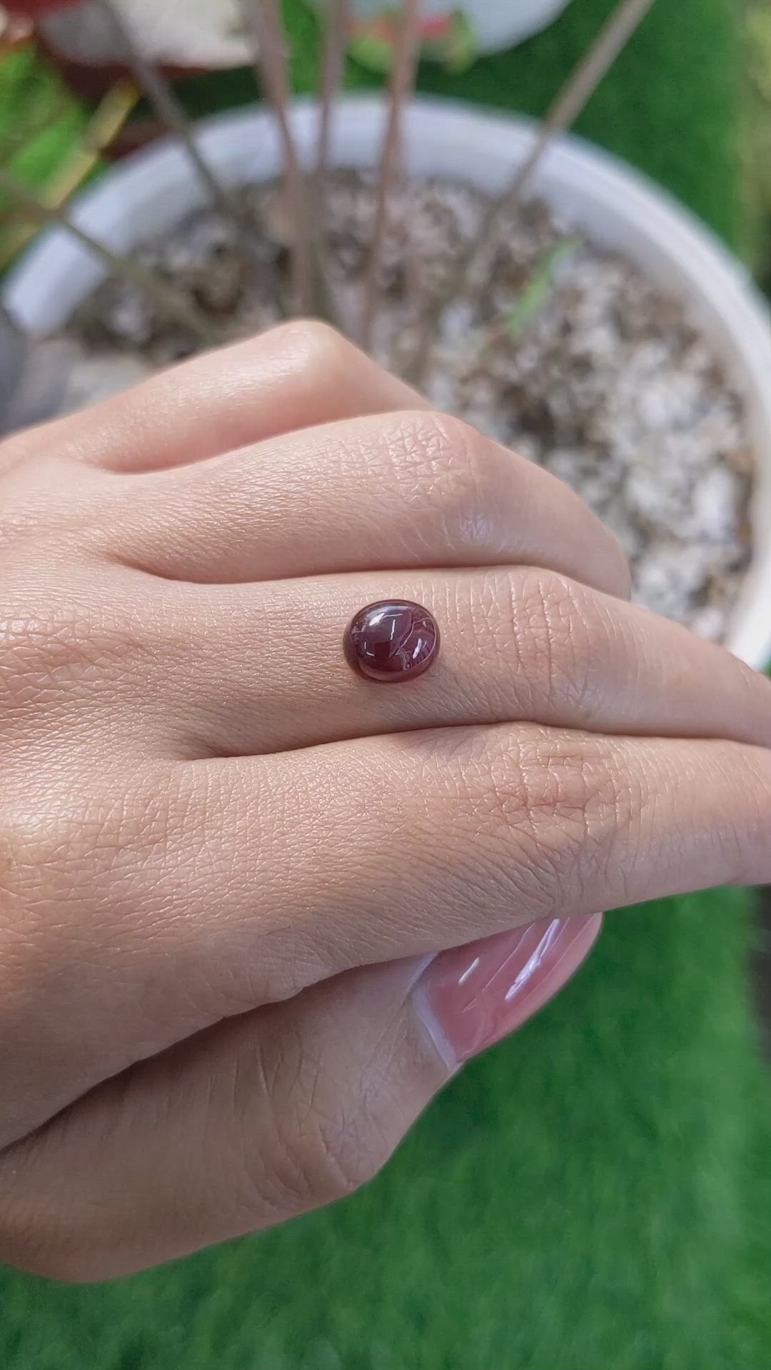 3.86 Ct. Red Cabochon Garnet from Ceylon (Sri Lanka) Size Video