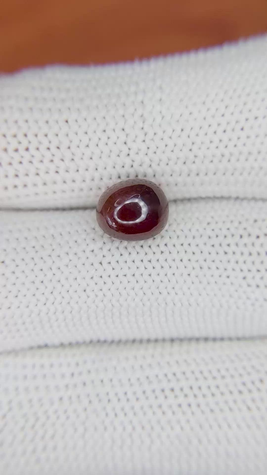 3.86 Ct. Red Cabochon Garnet from Ceylon (Sri Lanka) Size Video