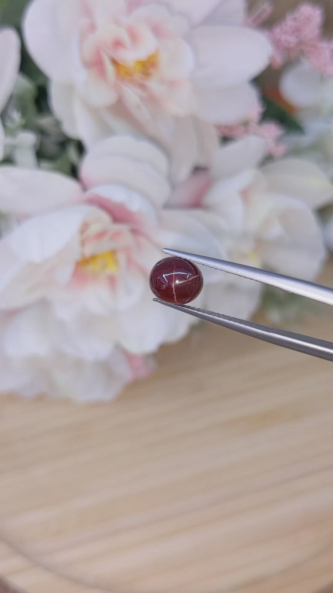 3.86 Ct. Red Cabochon Garnet from Ceylon (Sri Lanka) Size Video