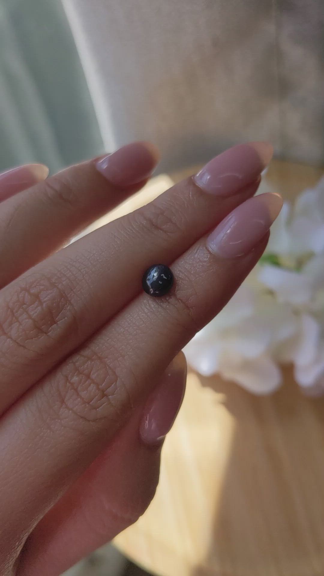 1.33 Ct. Blue Star Spinel from Ceylon (Sri Lanka) Size Video