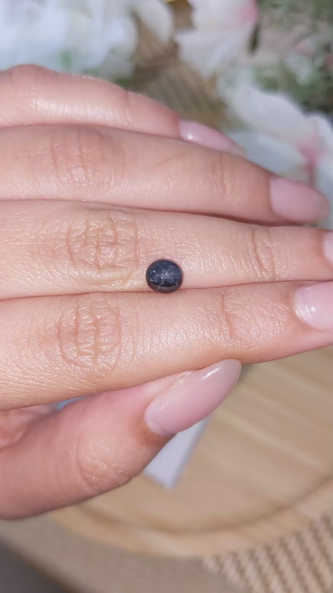 1.33 Ct. Blue Star Spinel from Ceylon (Sri Lanka) Size Video