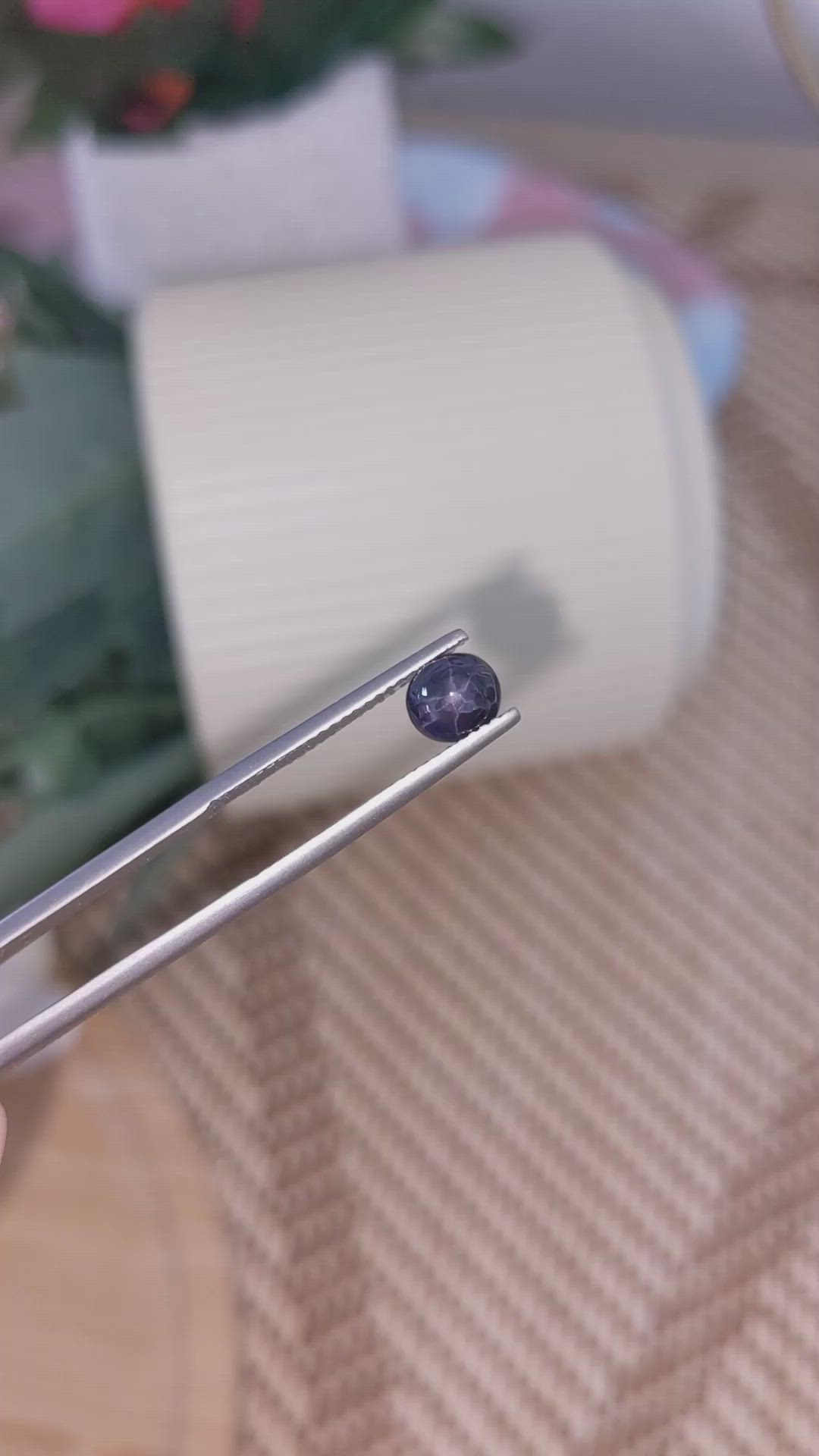 1.33 Ct. Blue Star Spinel from Ceylon (Sri Lanka) Size Video