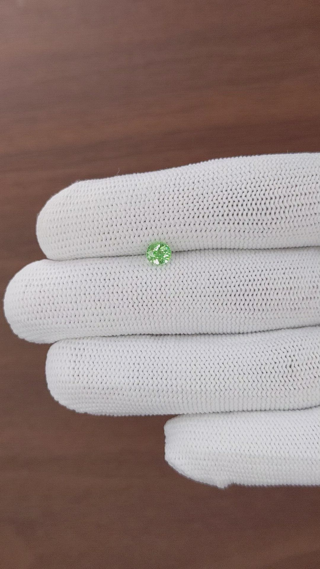 0.61 Ct. Tsavorite Garnet from Tanzania Size Video