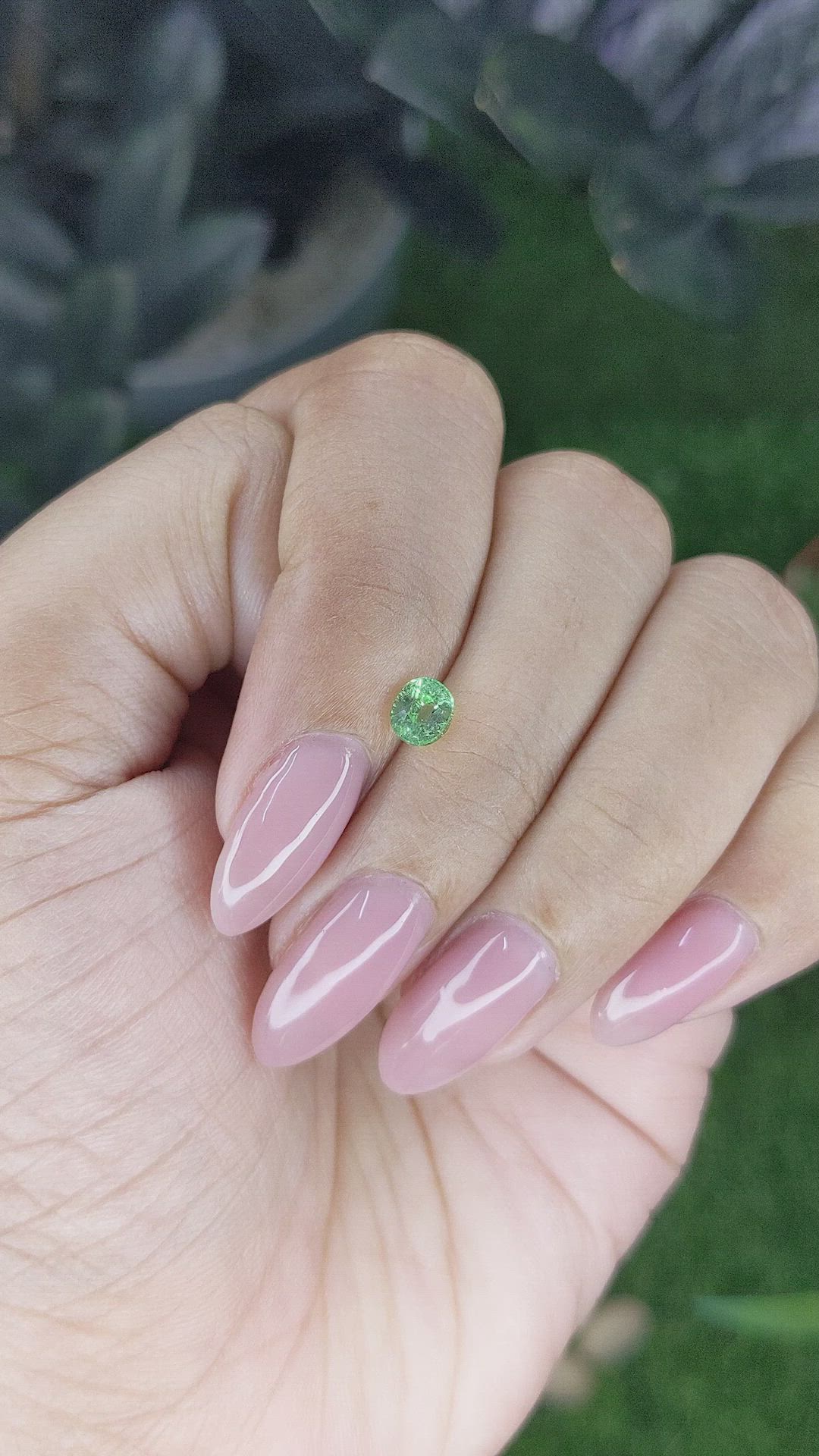0.61 Ct. Tsavorite Garnet from Tanzania Size Video