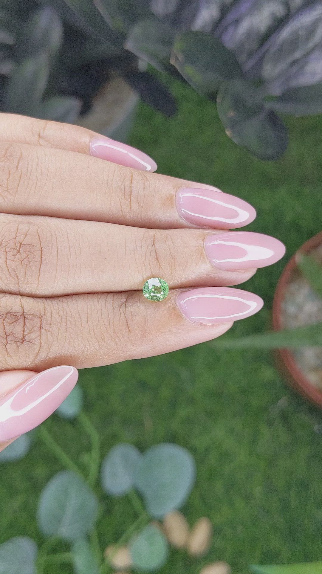 0.61 Ct. Tsavorite Garnet from Tanzania Size Video
