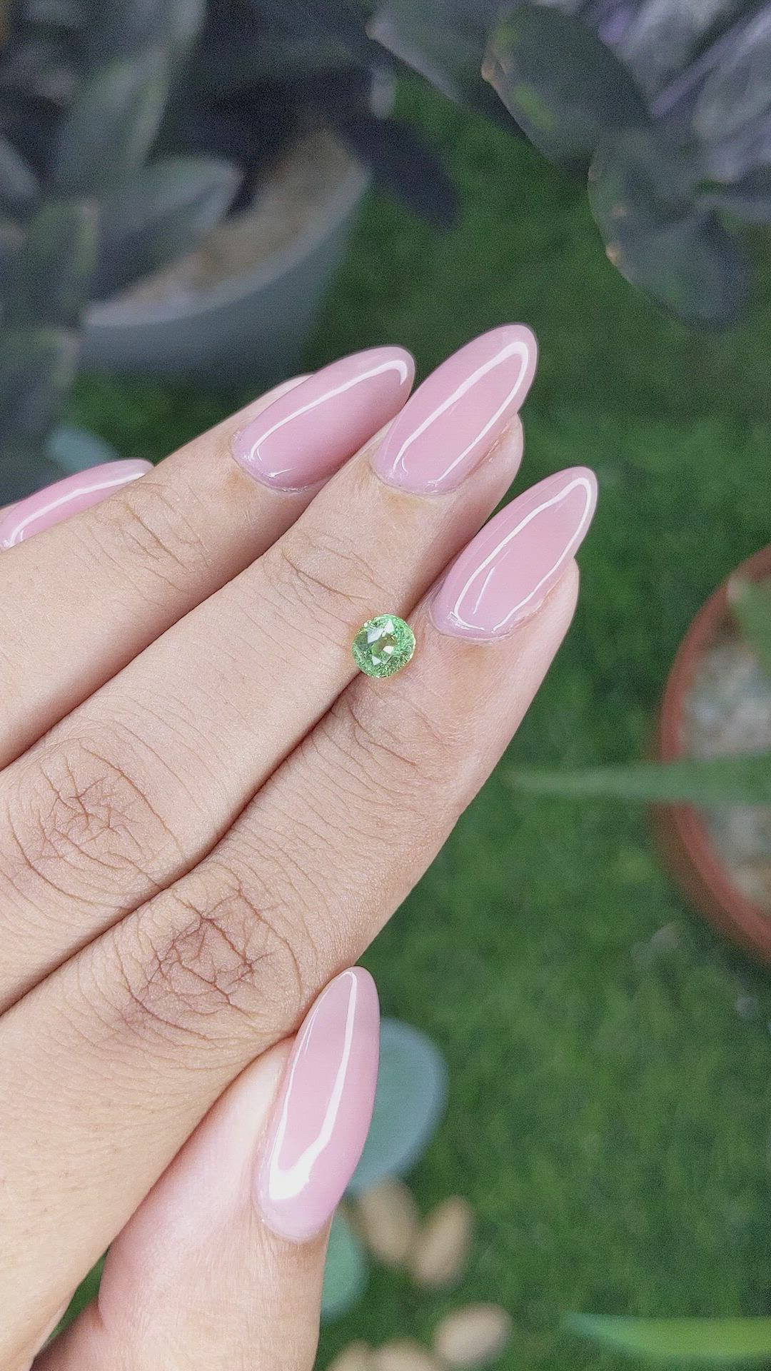 0.61 Ct. Tsavorite Garnet from Tanzania Size Video