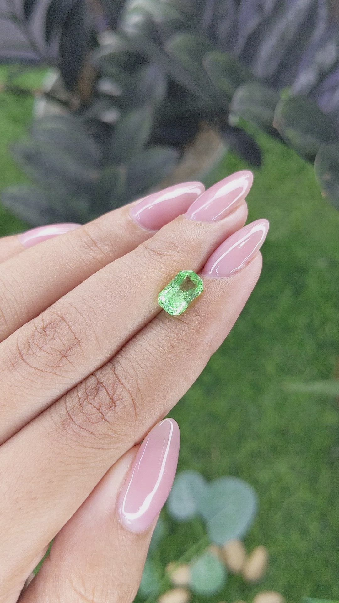 2.18 Ct. Tsavorite Garnet from Tanzania Size Video