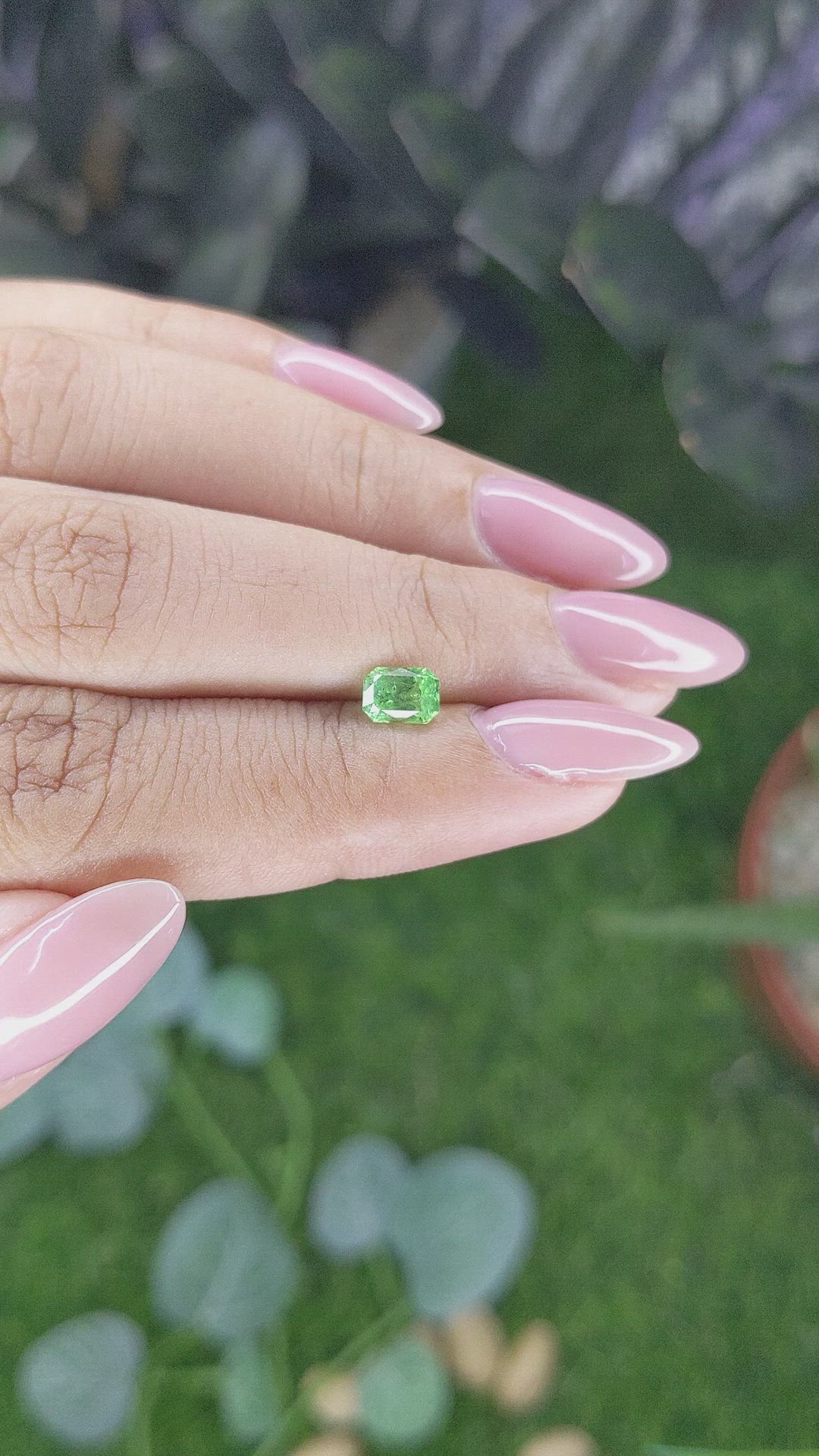 0.70 Ct. Tsavorite Garnet from Tanzania Size Video