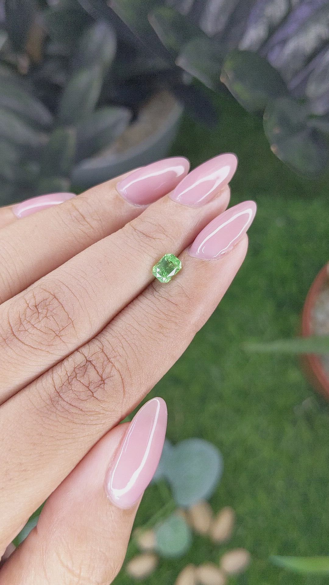 0.70 Ct. Tsavorite Garnet from Tanzania Size Video